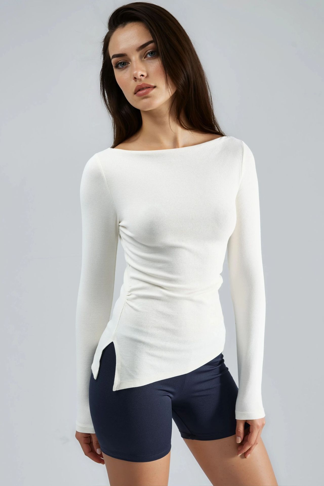 BUSEM Boat Neck Cotton Blouse 4