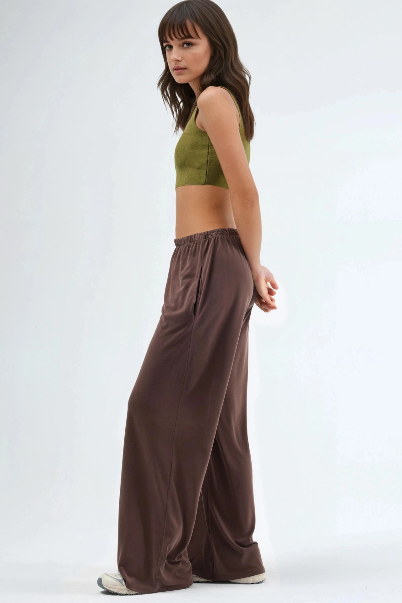 BUSEM Elastic Waist Straight Leg Modal Pants 2