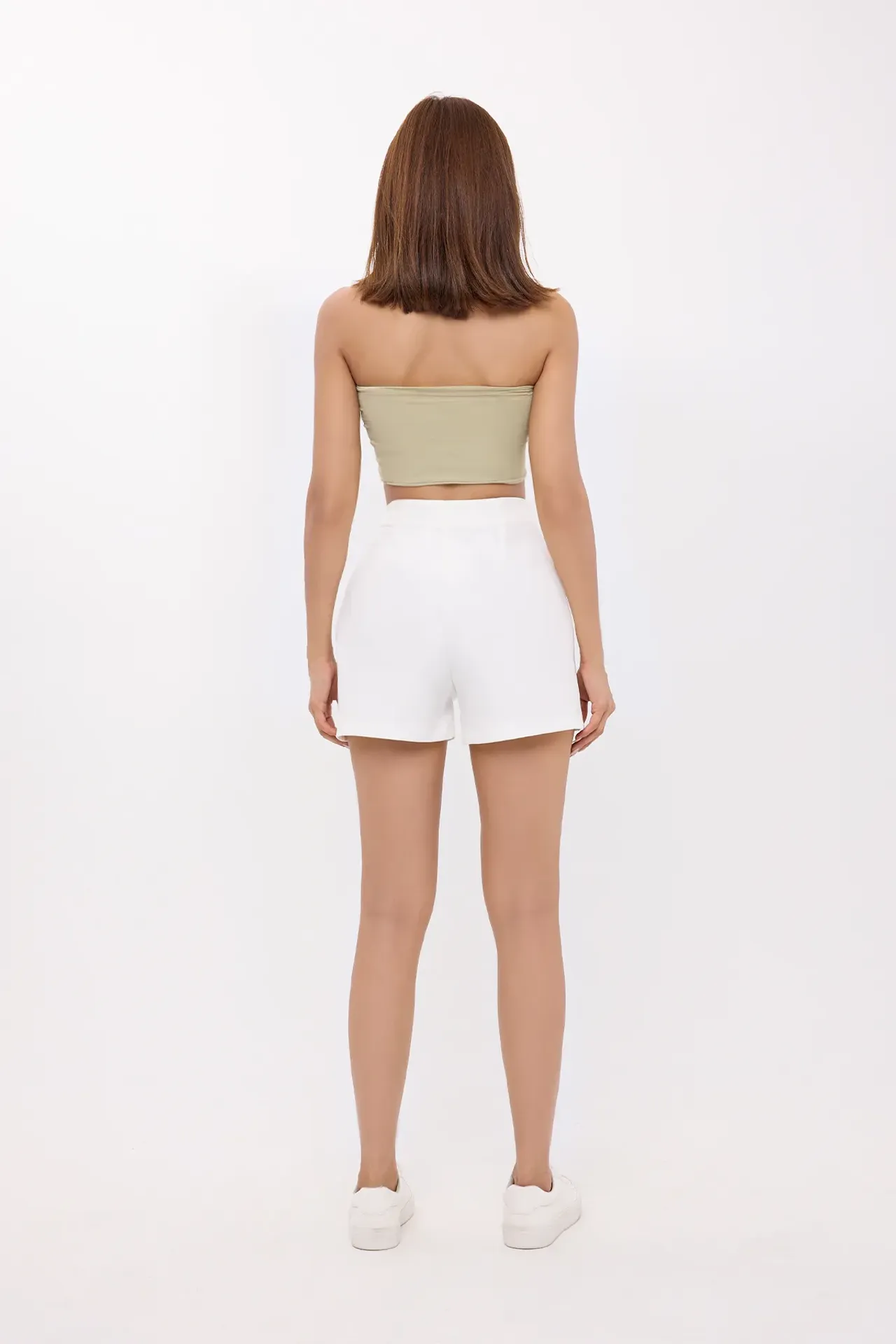 High-Waist Solid Woven Shorts