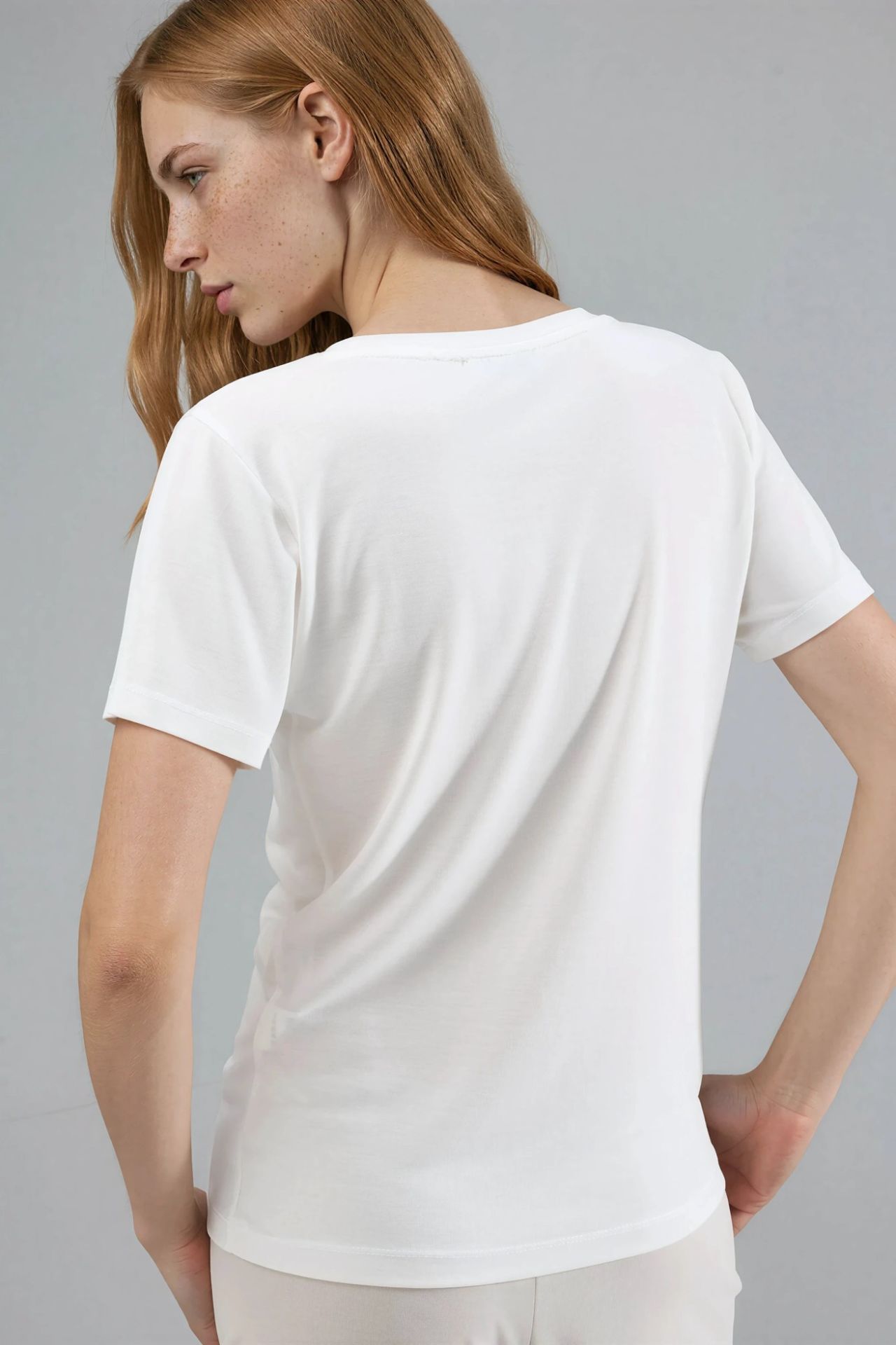 BUSEM V-Neck Short Sleeve Modal Blouse 3