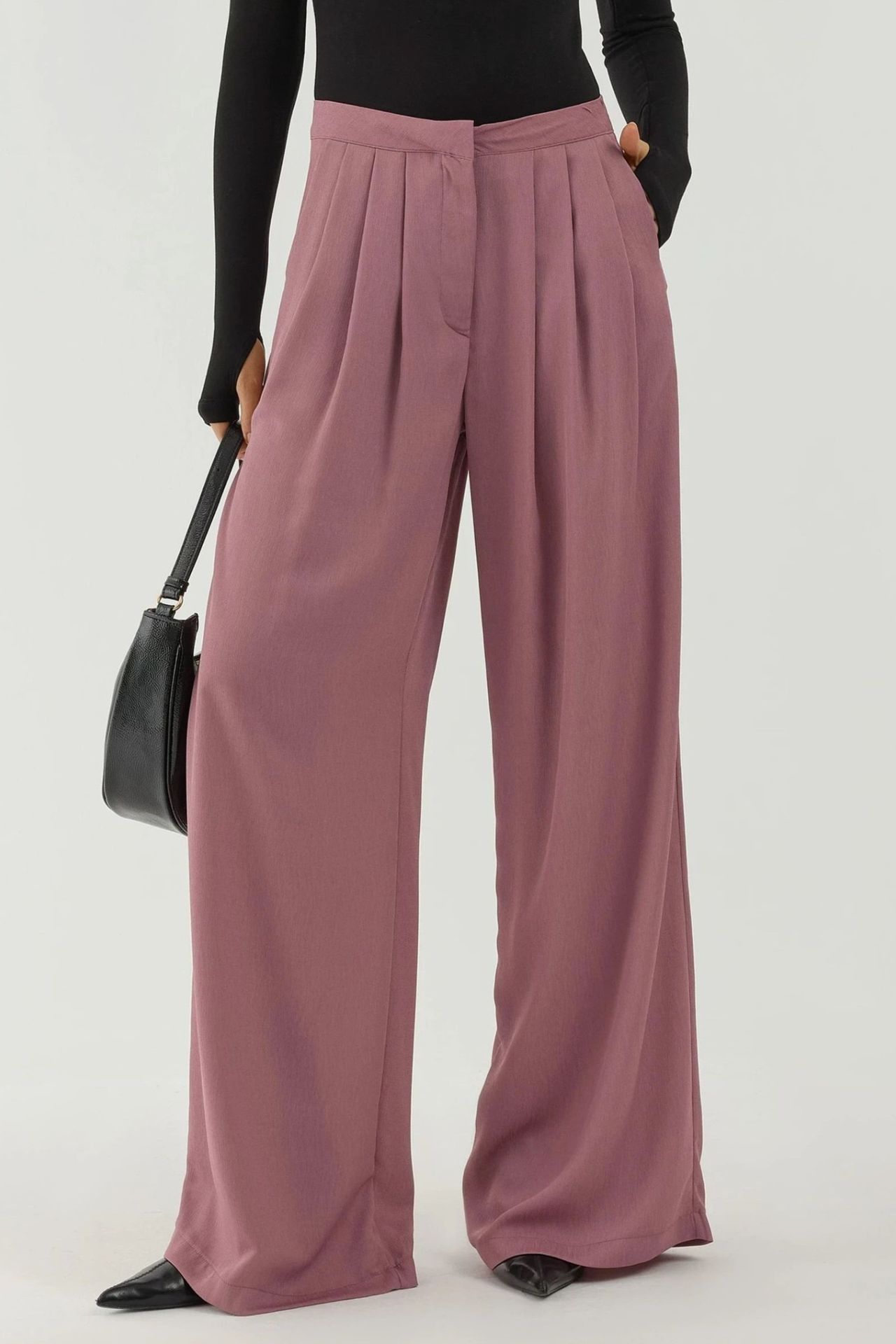 Pleated Wide Leg Palazzo Pants 1