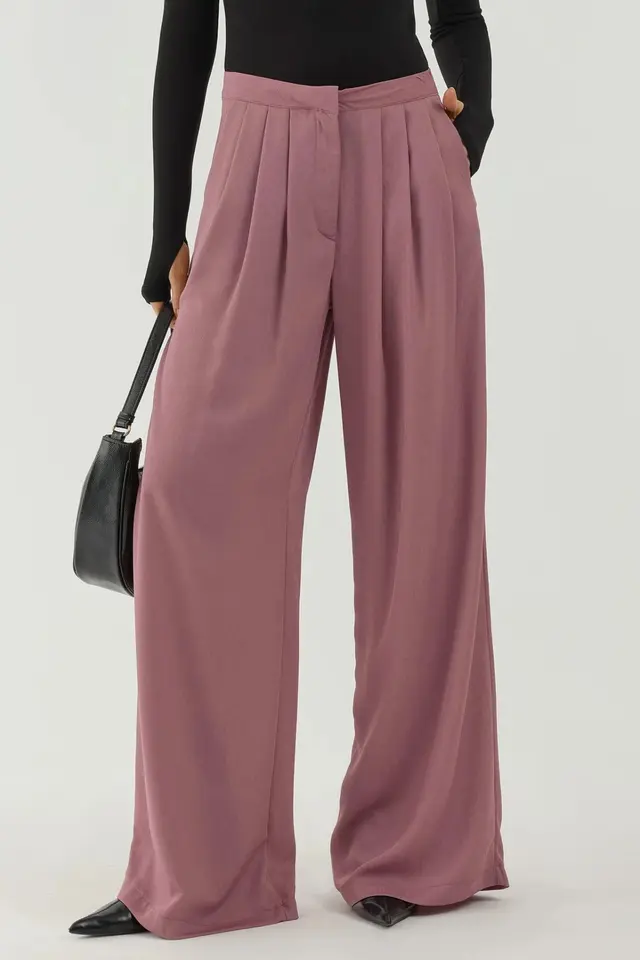 Pleated Wide Leg Palazzo Pants
