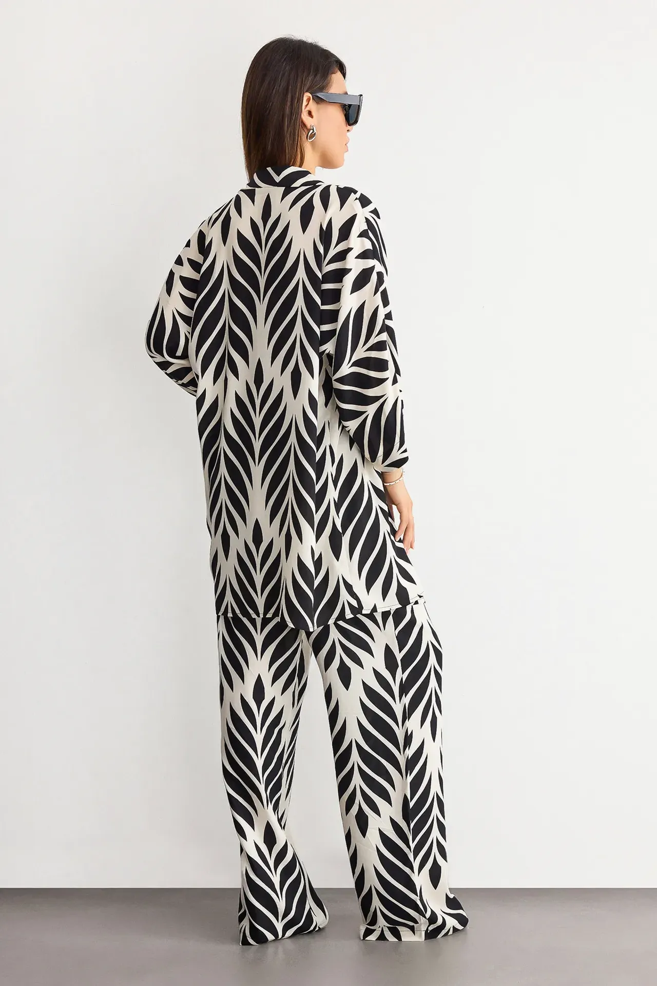 Patterned Cardigan & Top Set