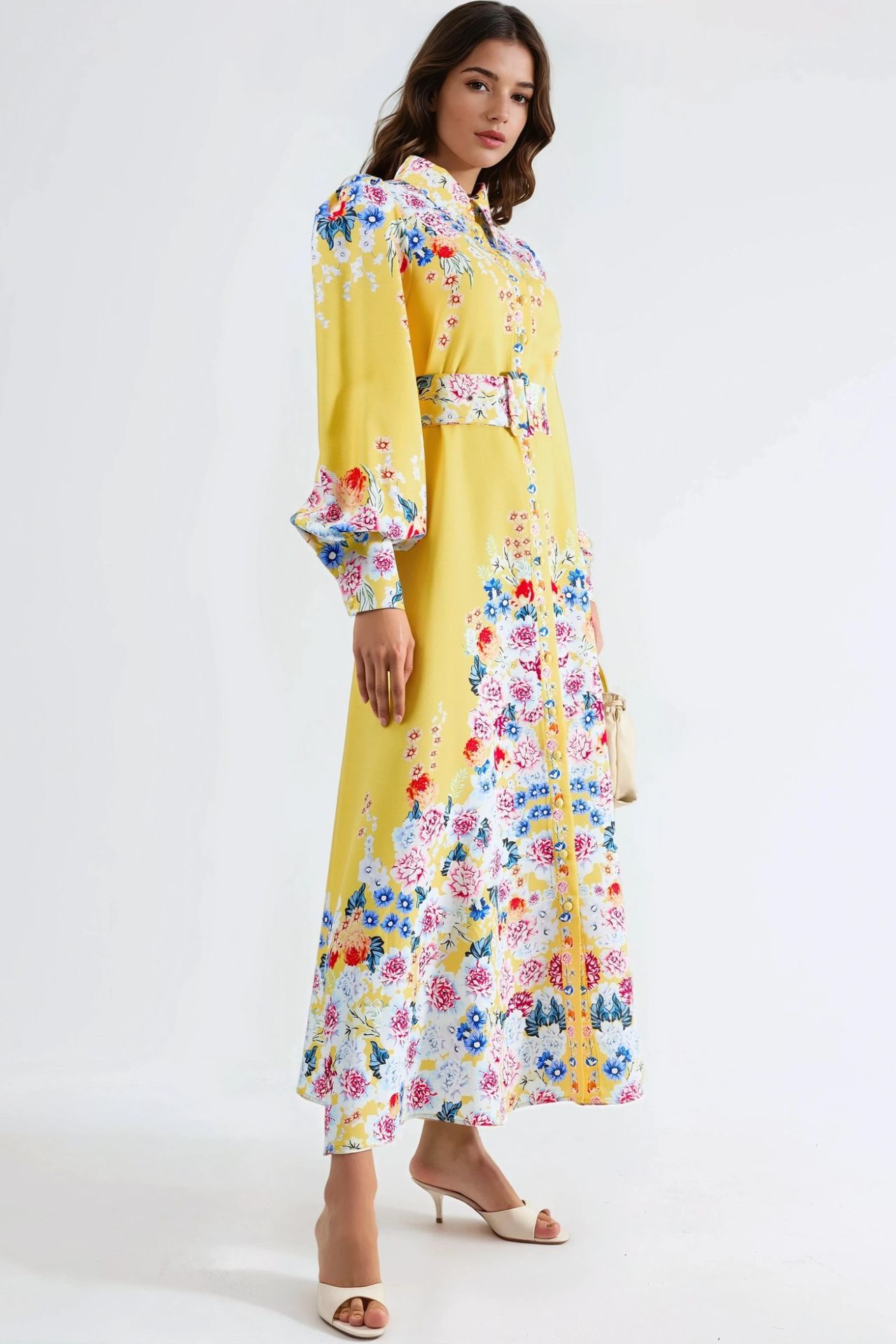 MSN Floral Maxi Dress with Button Closure 2