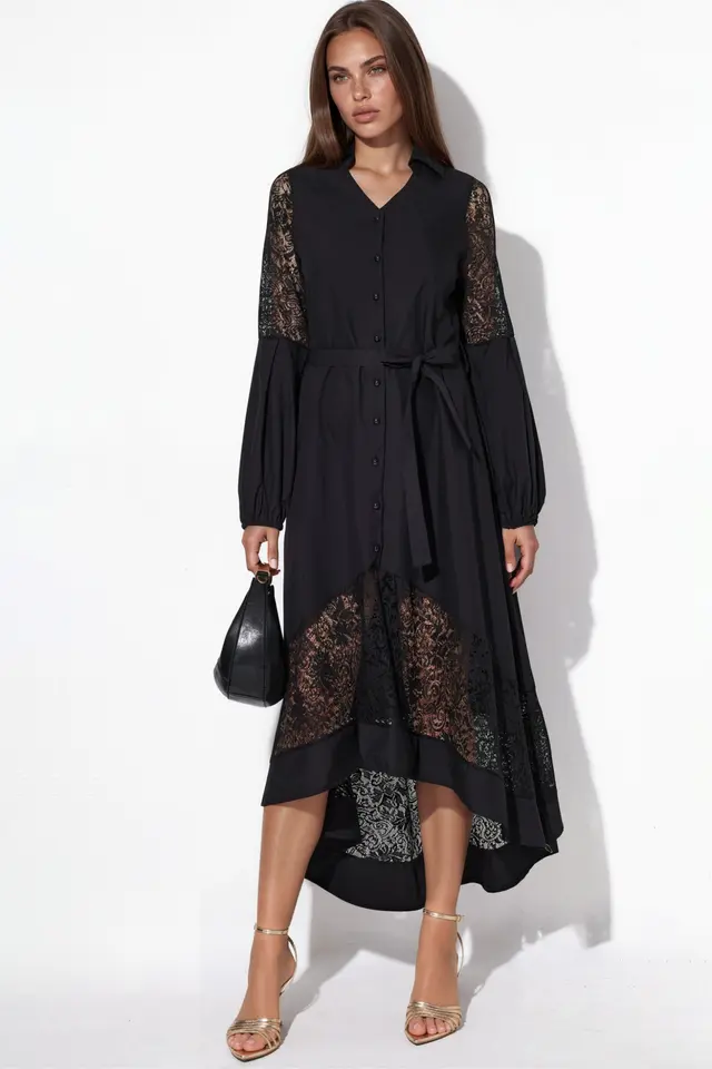 MSN Embroidered Midi Wrap Dress