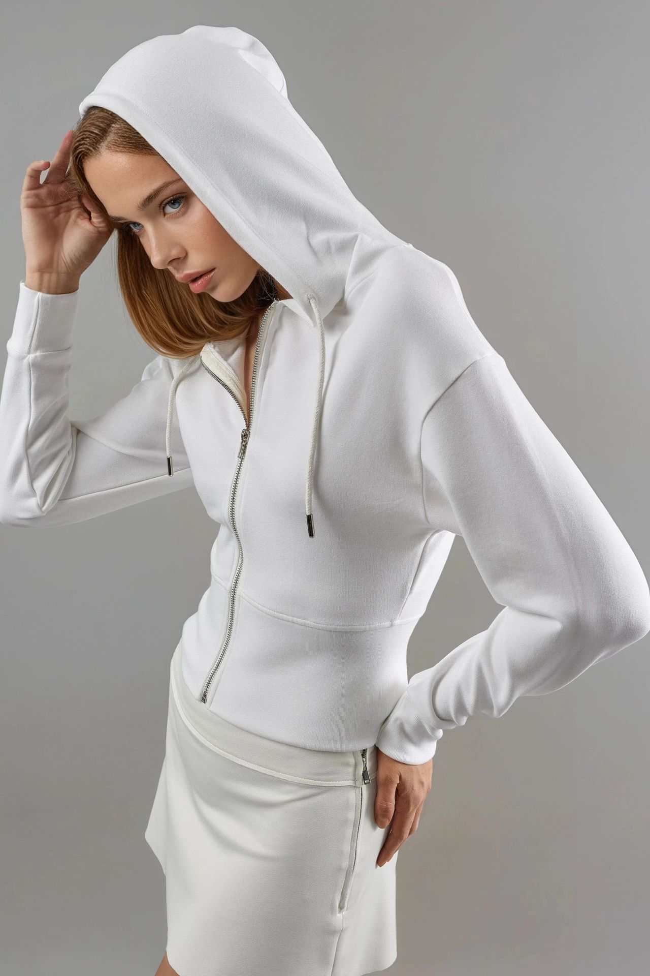 BUSEM Hooded Long Sleeve Zipper Jacket 5