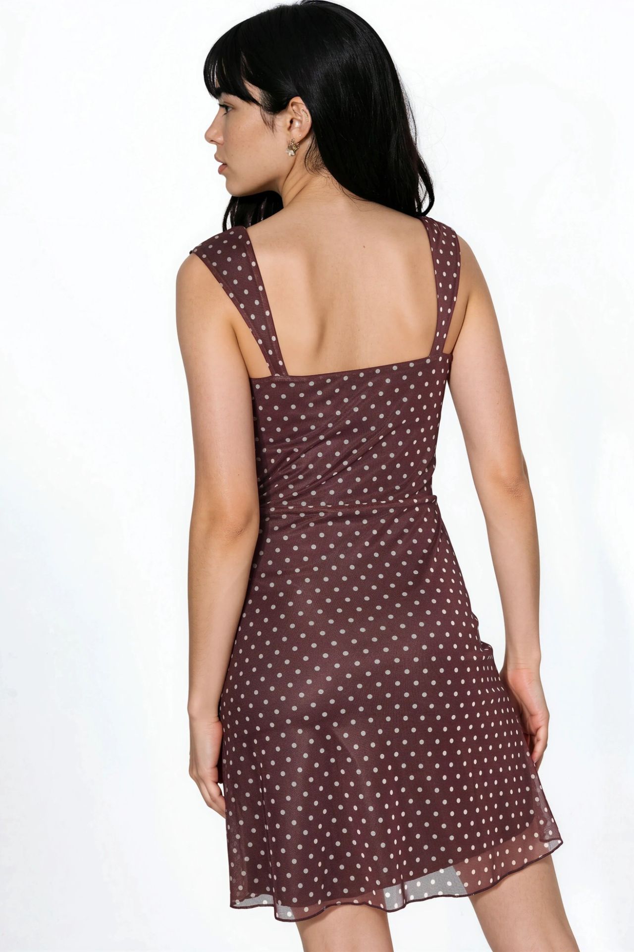 Polka Dot Mini Tulle Dress with Heart Collar 7