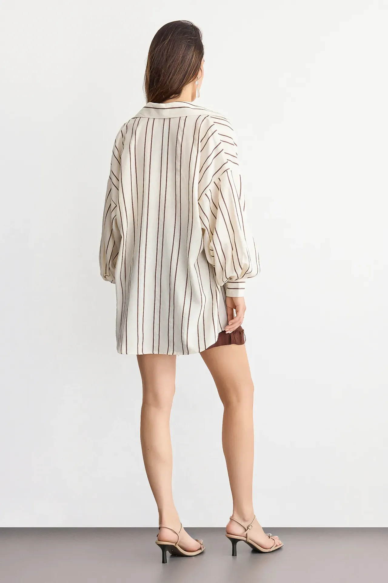 Striped Long-Sleeve Shirt with Shirt Collar and Pocket