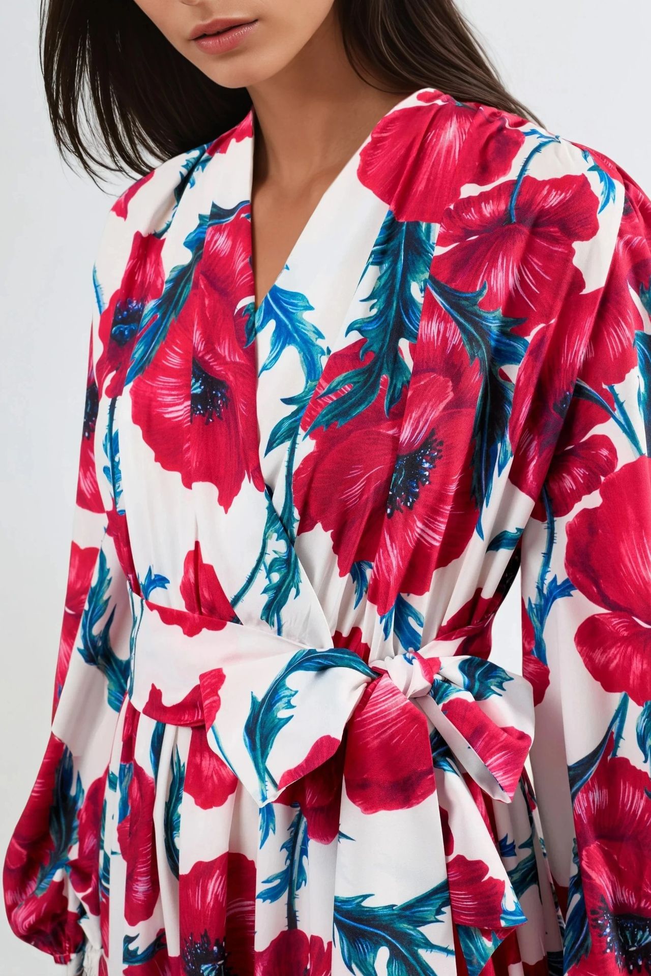 MSN Floral Tie-Front Maxi Dress 6