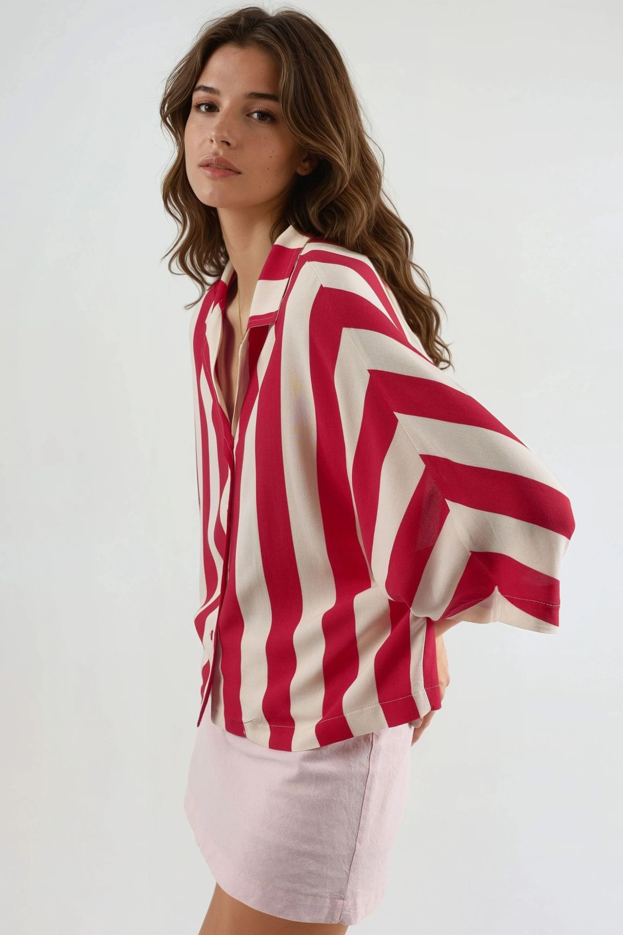 BUSEM Relaxed Fit Striped Button-Up Shirt 5