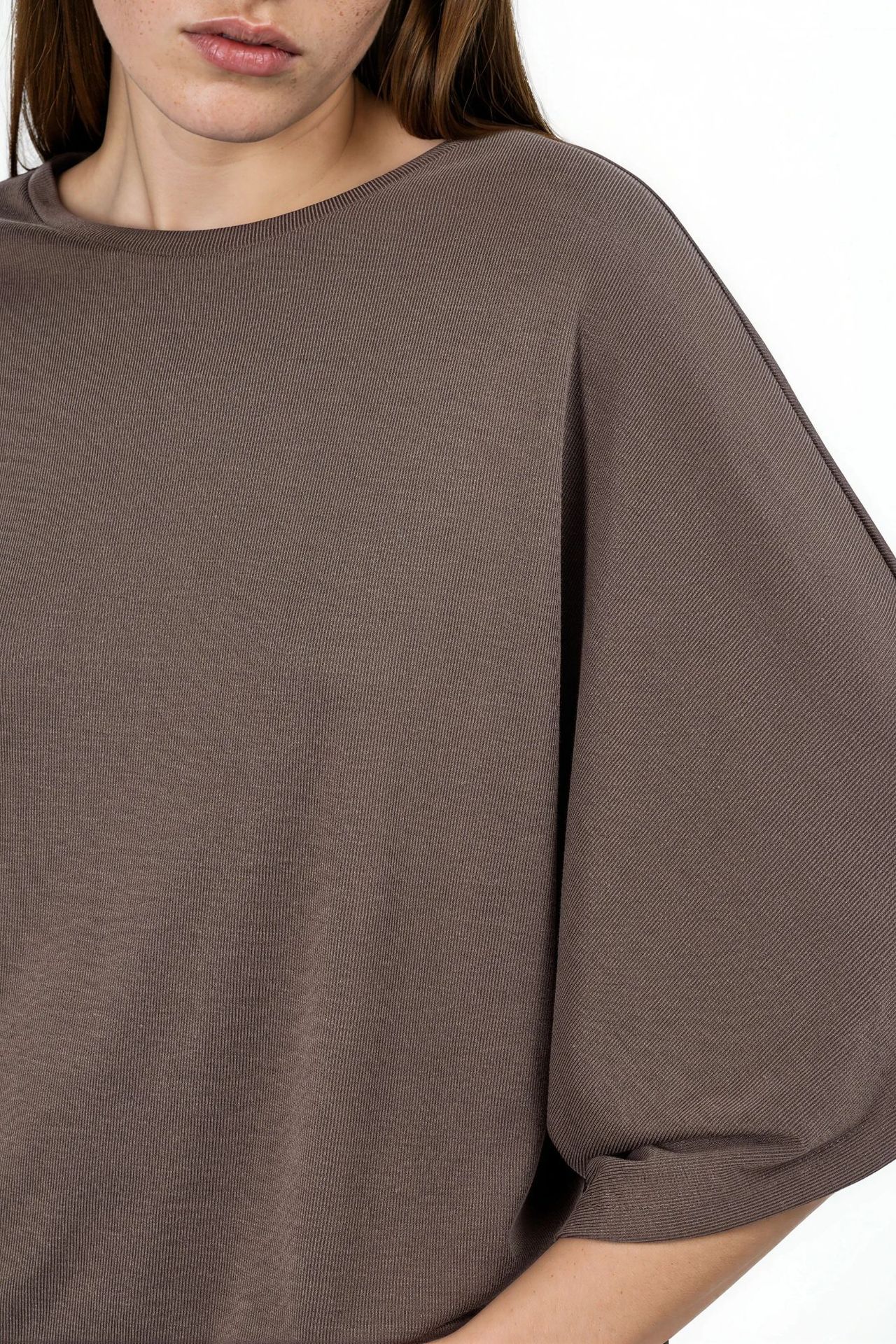 BUSEM Loose Fit Ribbed Crew Neck Blouse 5