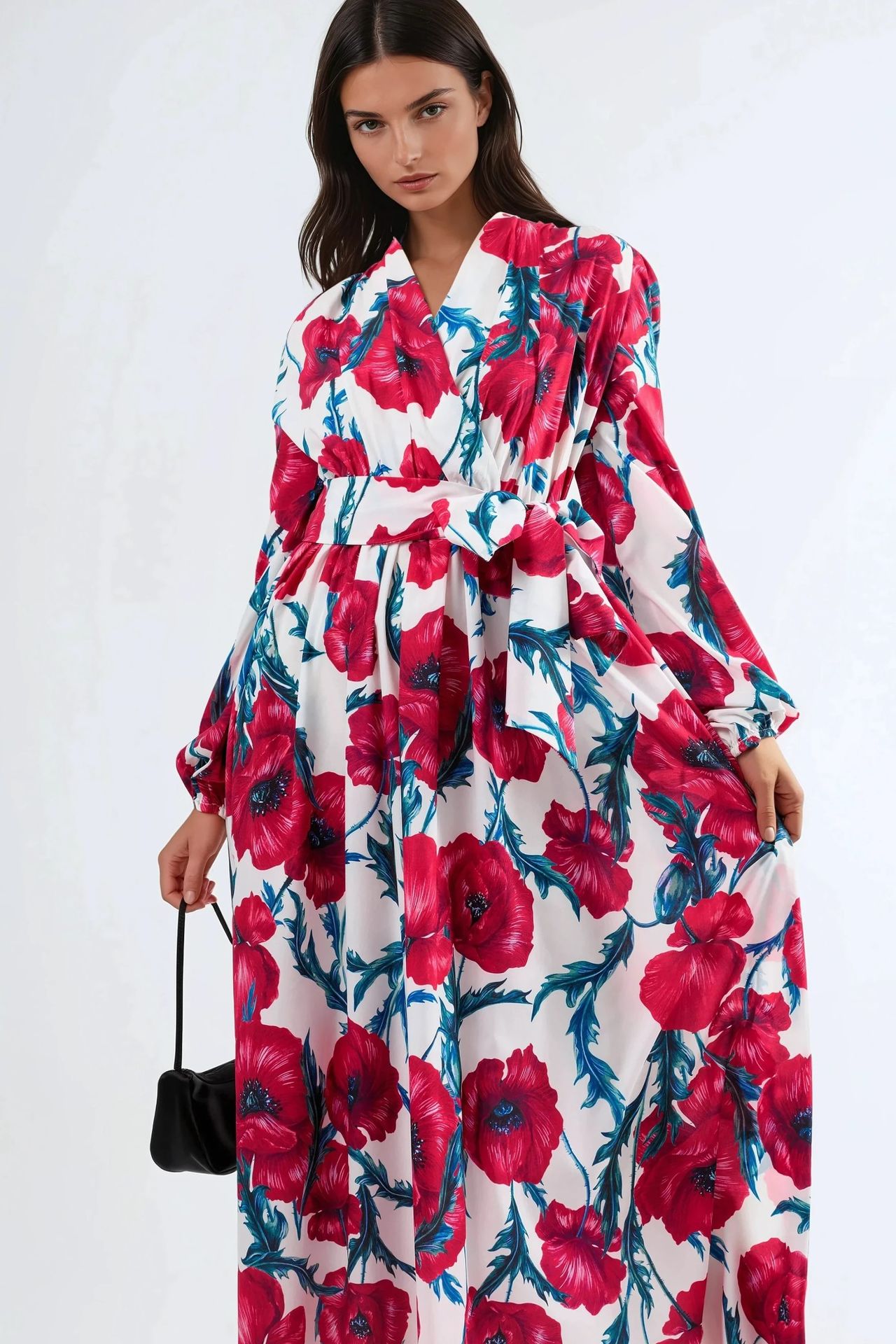 MSN Floral Tie-Front Maxi Dress 1