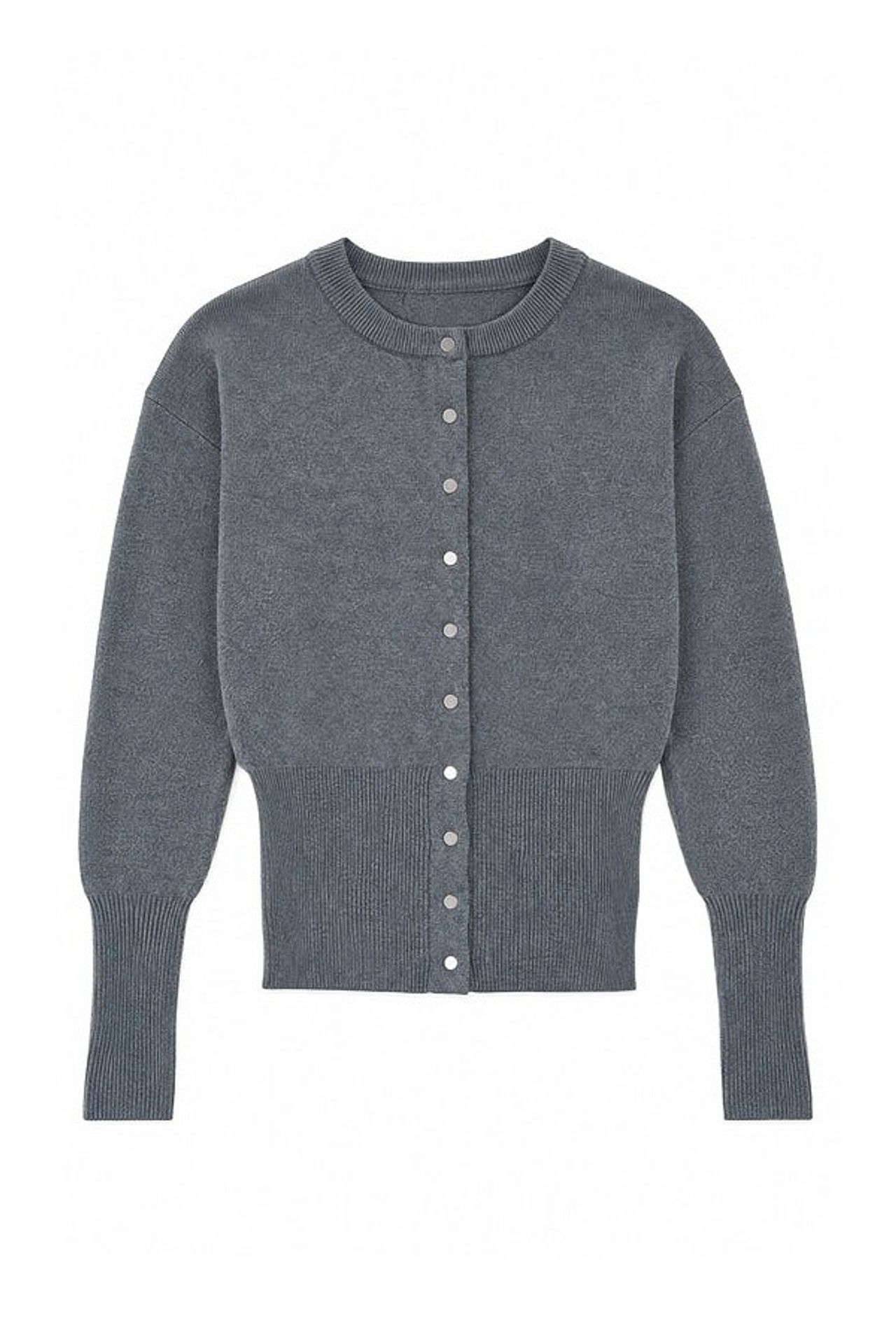 Soft Textured Fitted Knit Cardigan 1