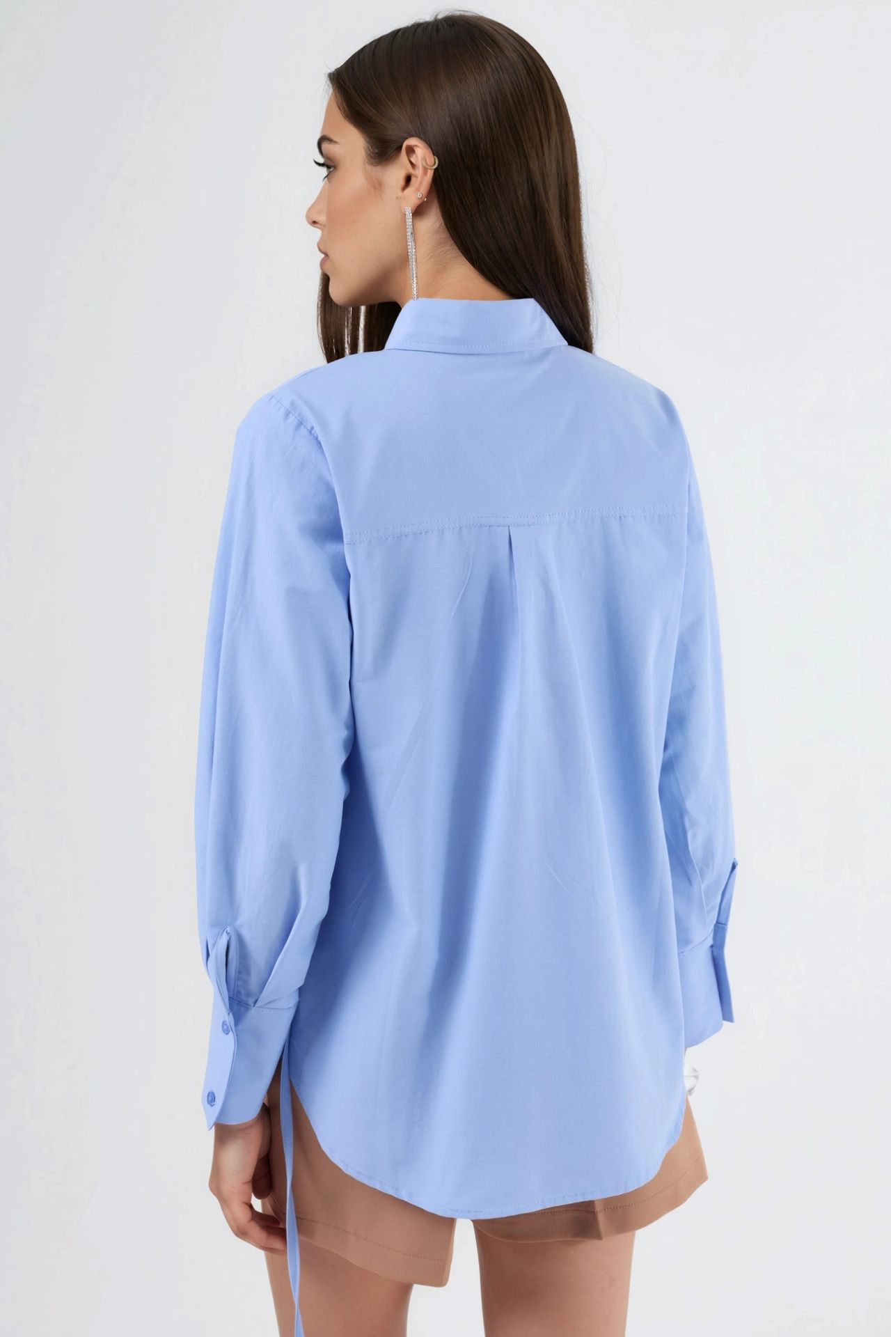 QU STYLE Lace Detailed Fitted Poplin Shirt 6