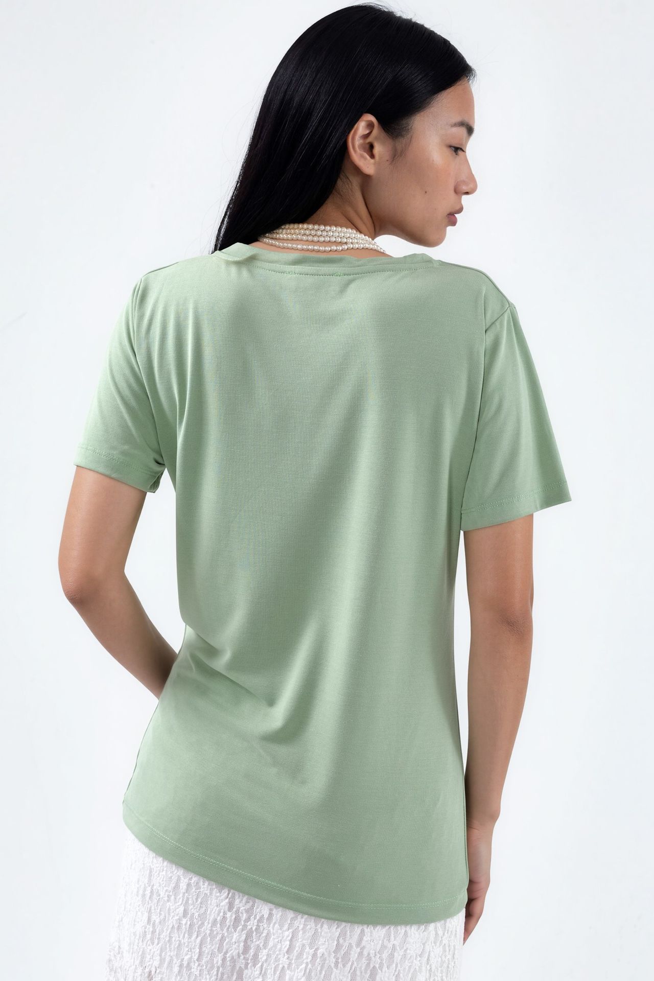 BUSEM V-Neck Short Sleeve Modal Blouse 3