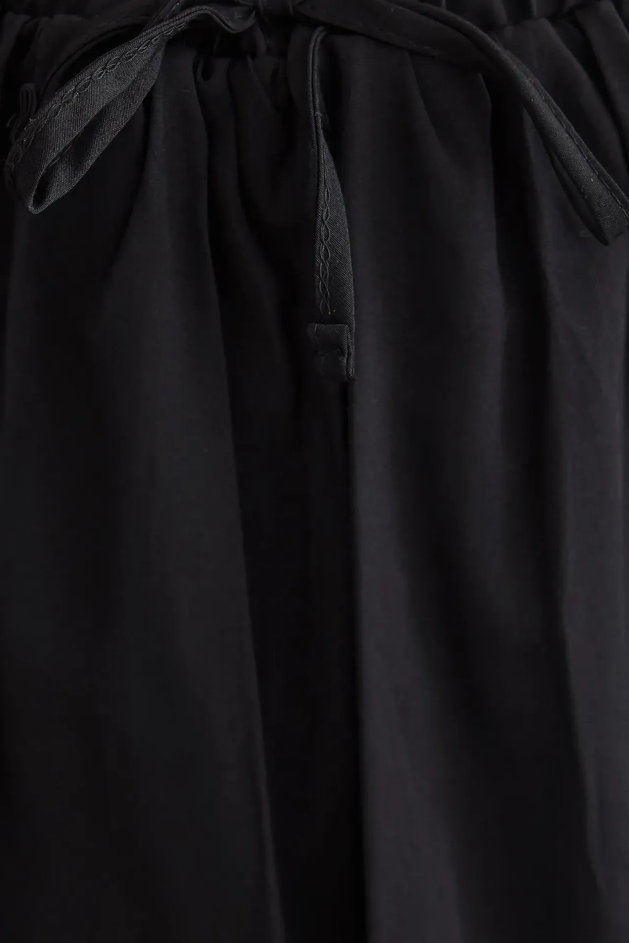 Pleated Satin Balloon Skirt with Drawstring