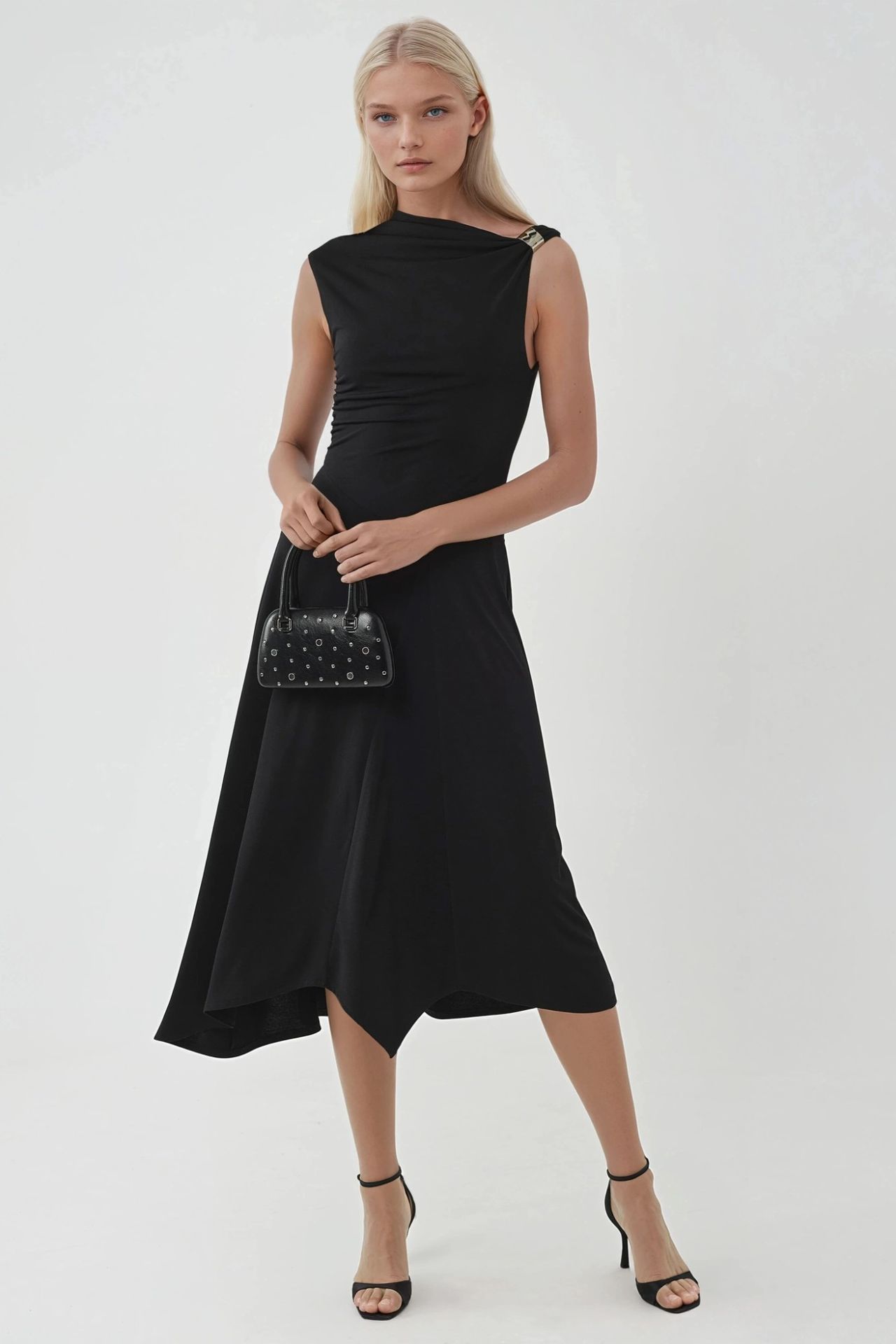 BUSEM Accessory Detailed Asymmetrical Midi Dress 1