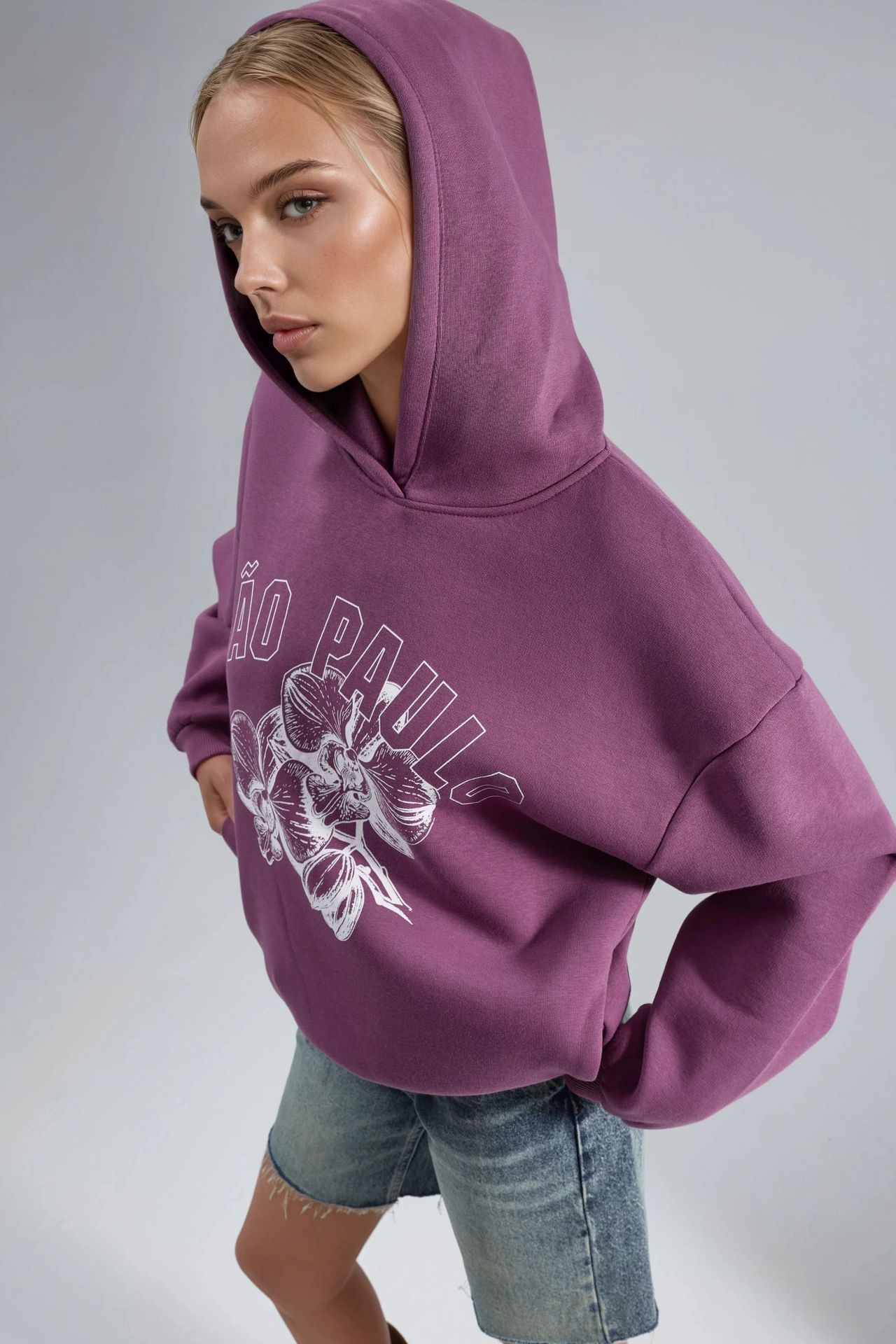 BUSEM Oversized Printed Hooded Sweatshirt 3