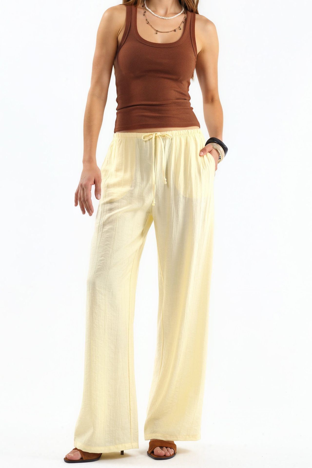 BUSEM Women's Wide-Leg Woven Trousers 1