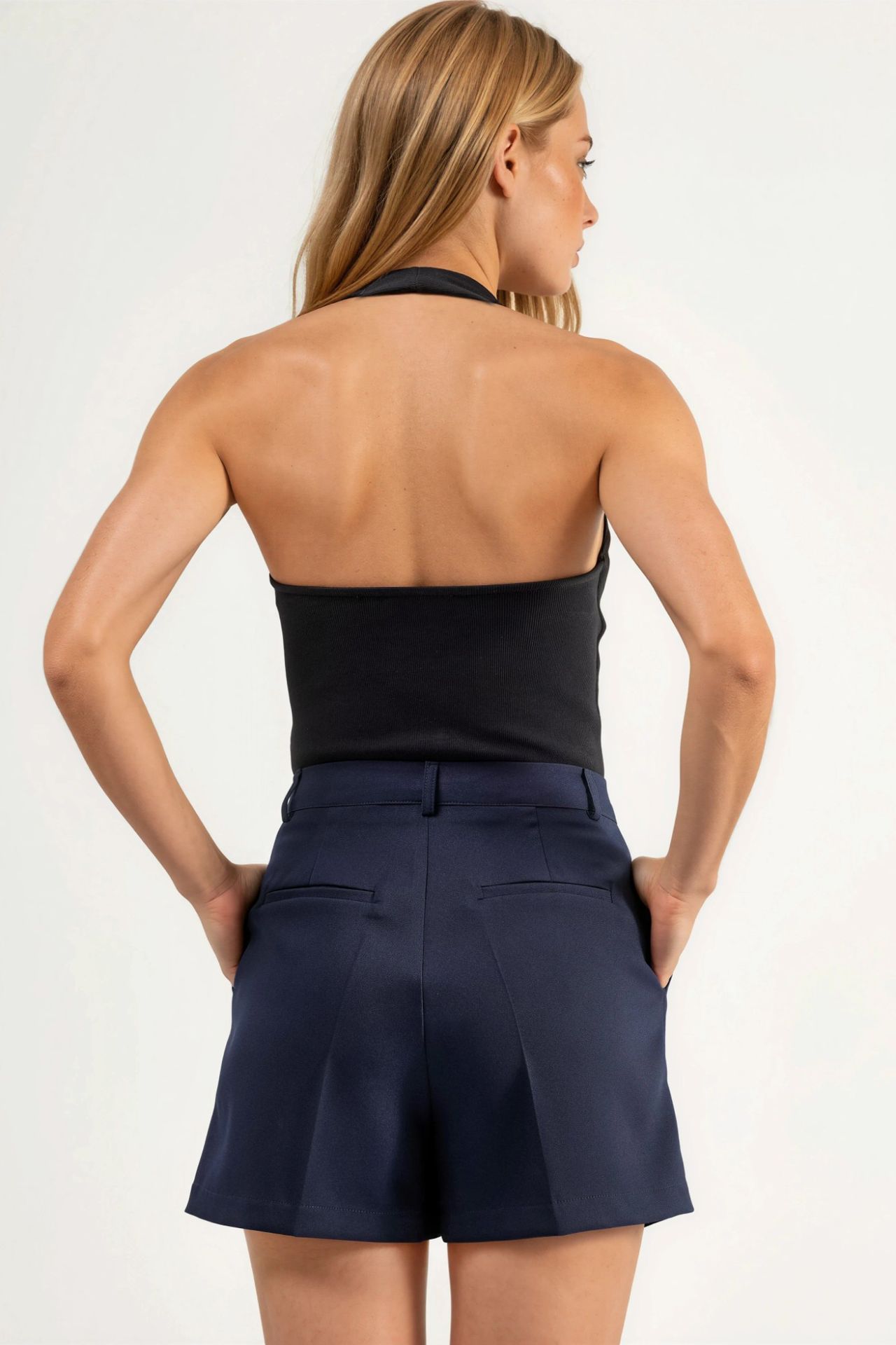 High Waist Wide Leg Mini Shorts 4