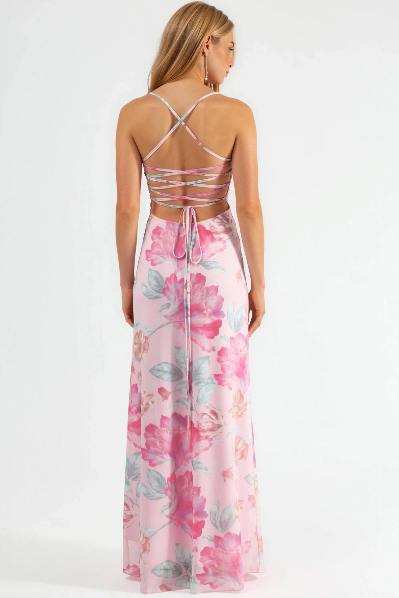 Floral Halter Neck Maxi Dress 8
