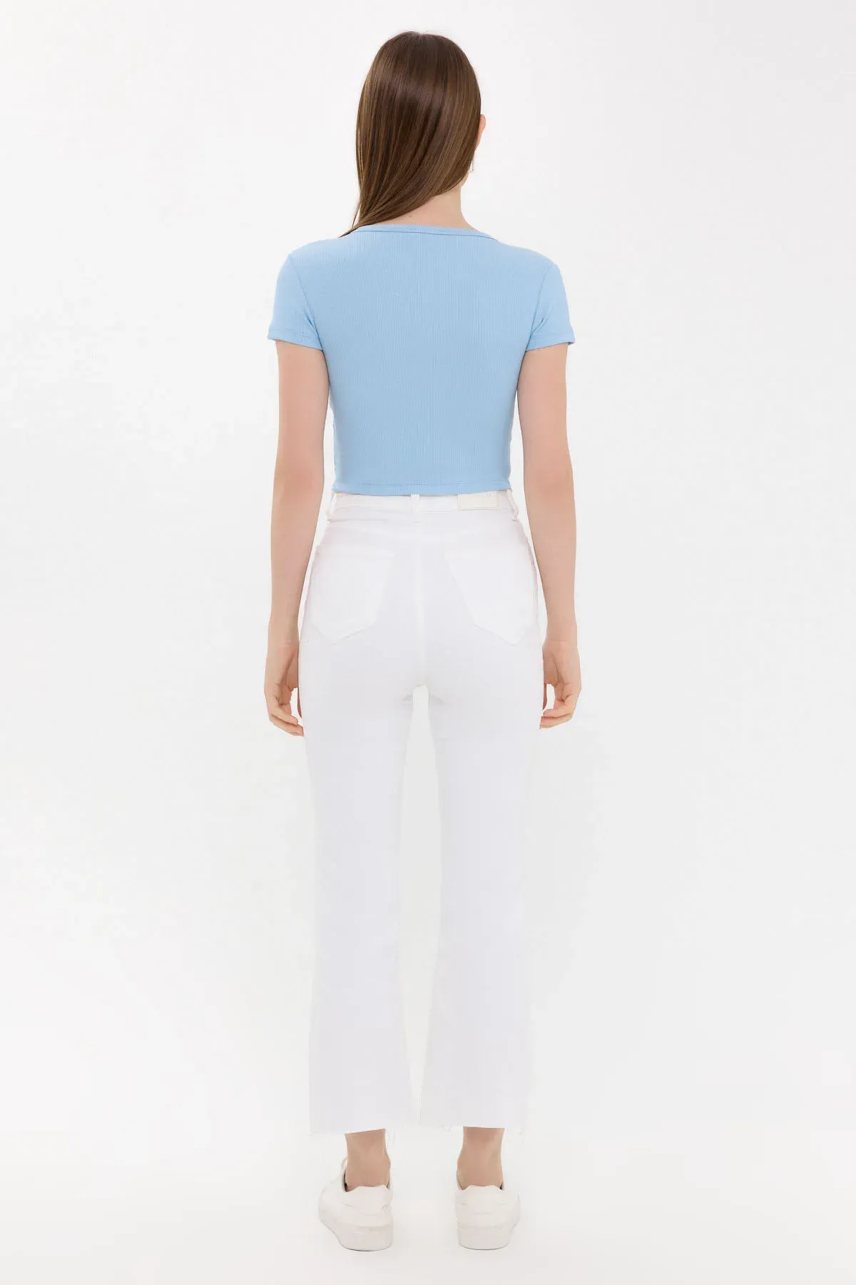 Buttoned Short Sleeve Round Neck T-Shirt 5