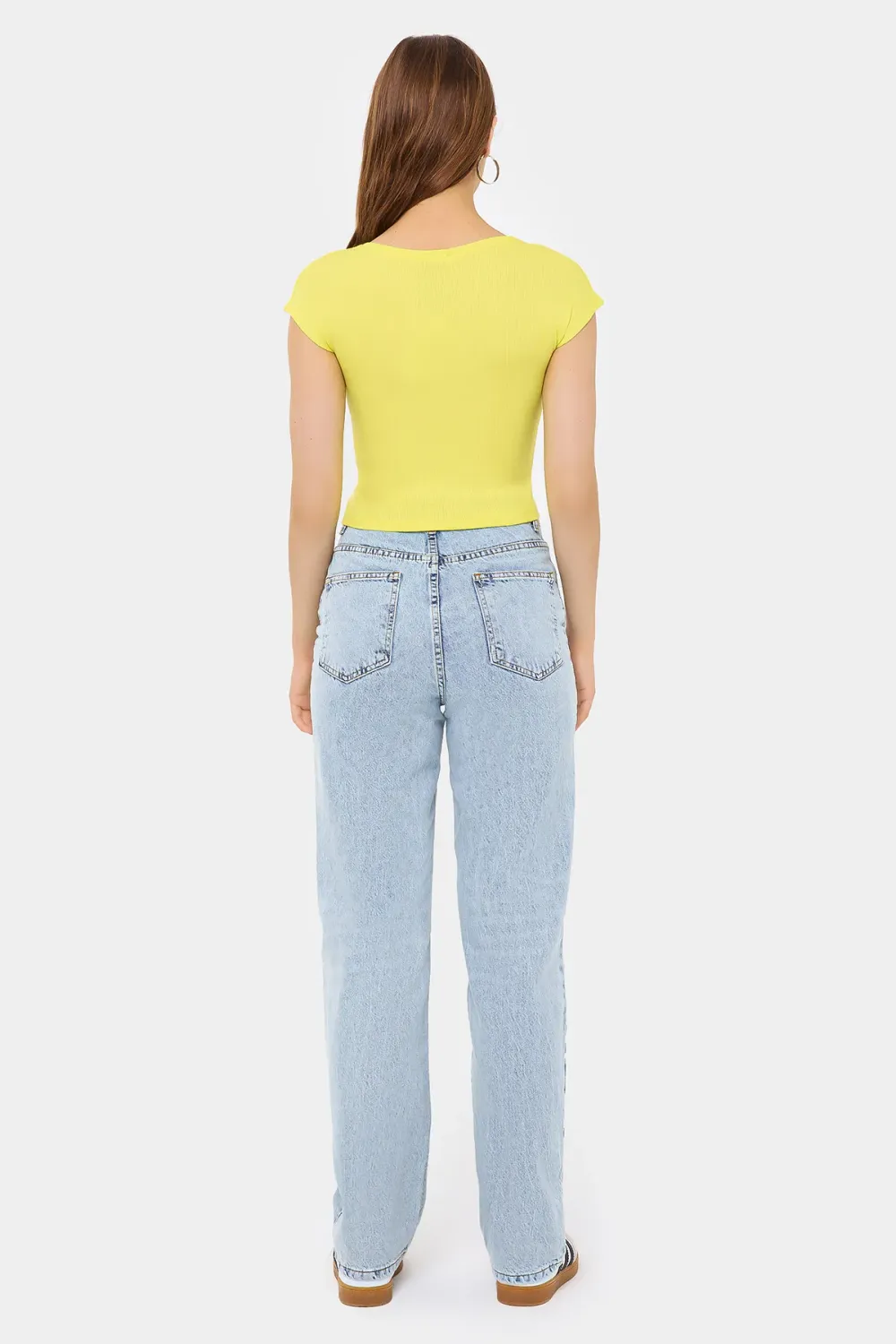 Basic Round Neck Short Sleeve Cropped Top 4