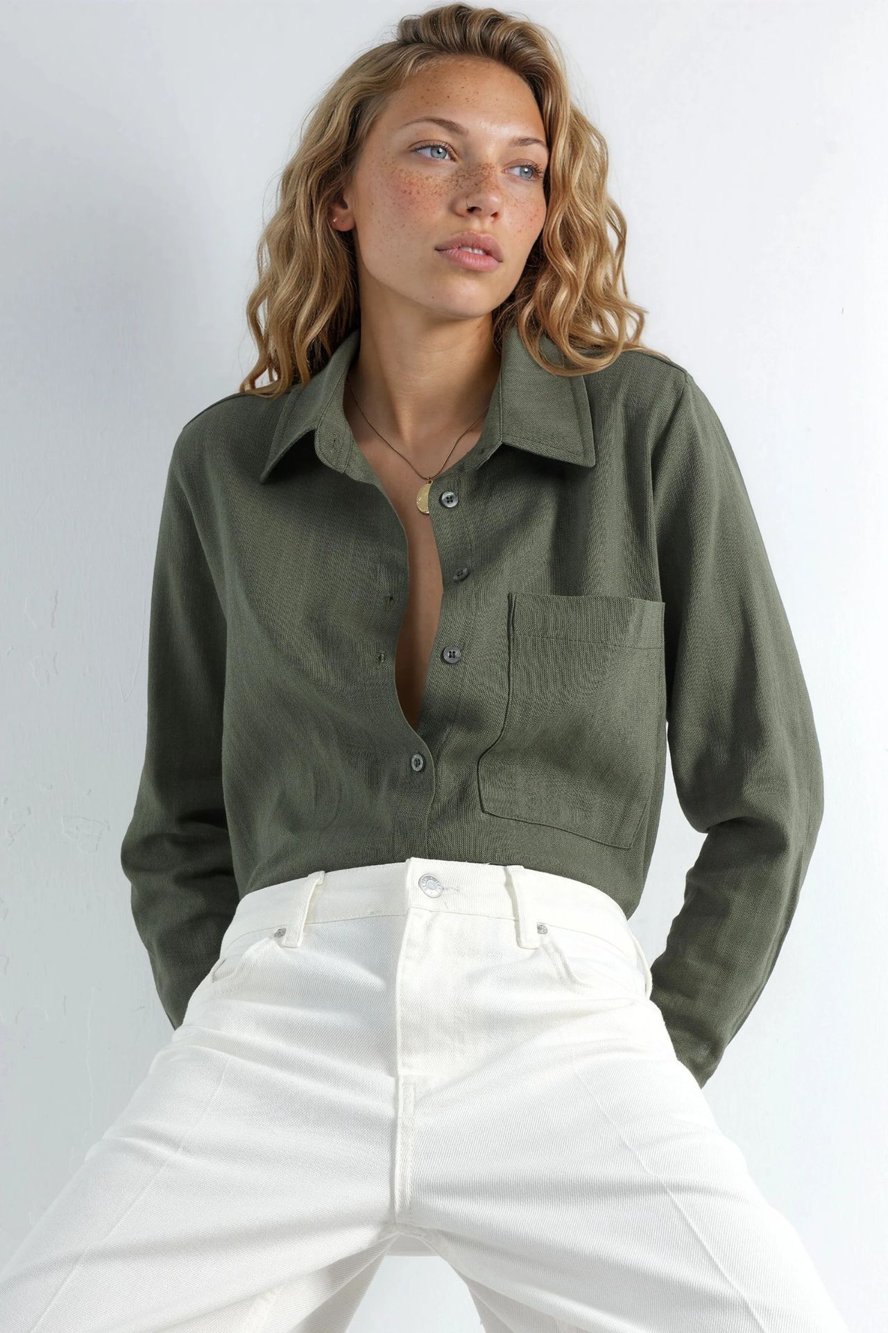 Linen Shirt with Pockets 2