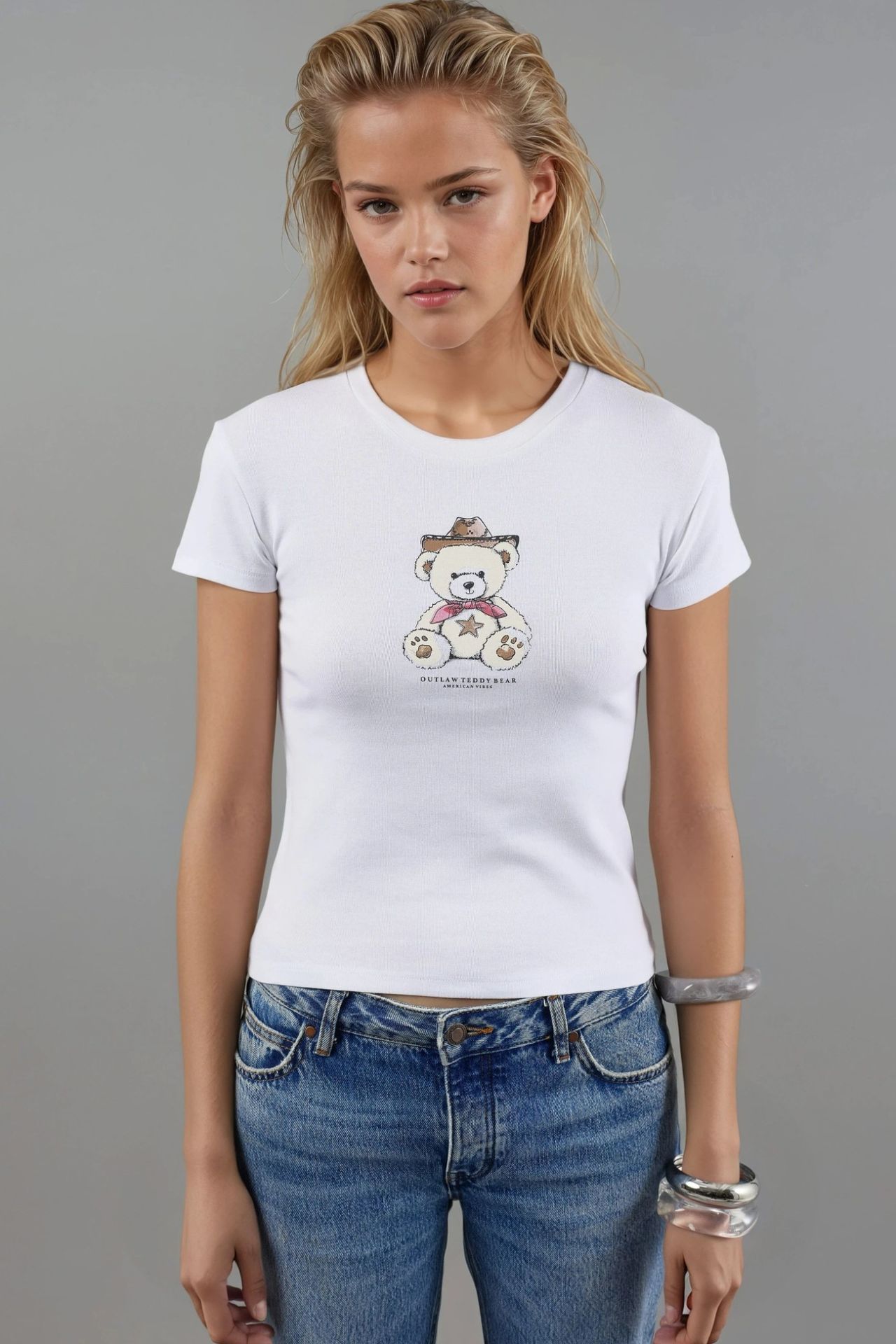 BUSEM Fitted Short Sleeve Crew Neck Cotton-Blend Top 7