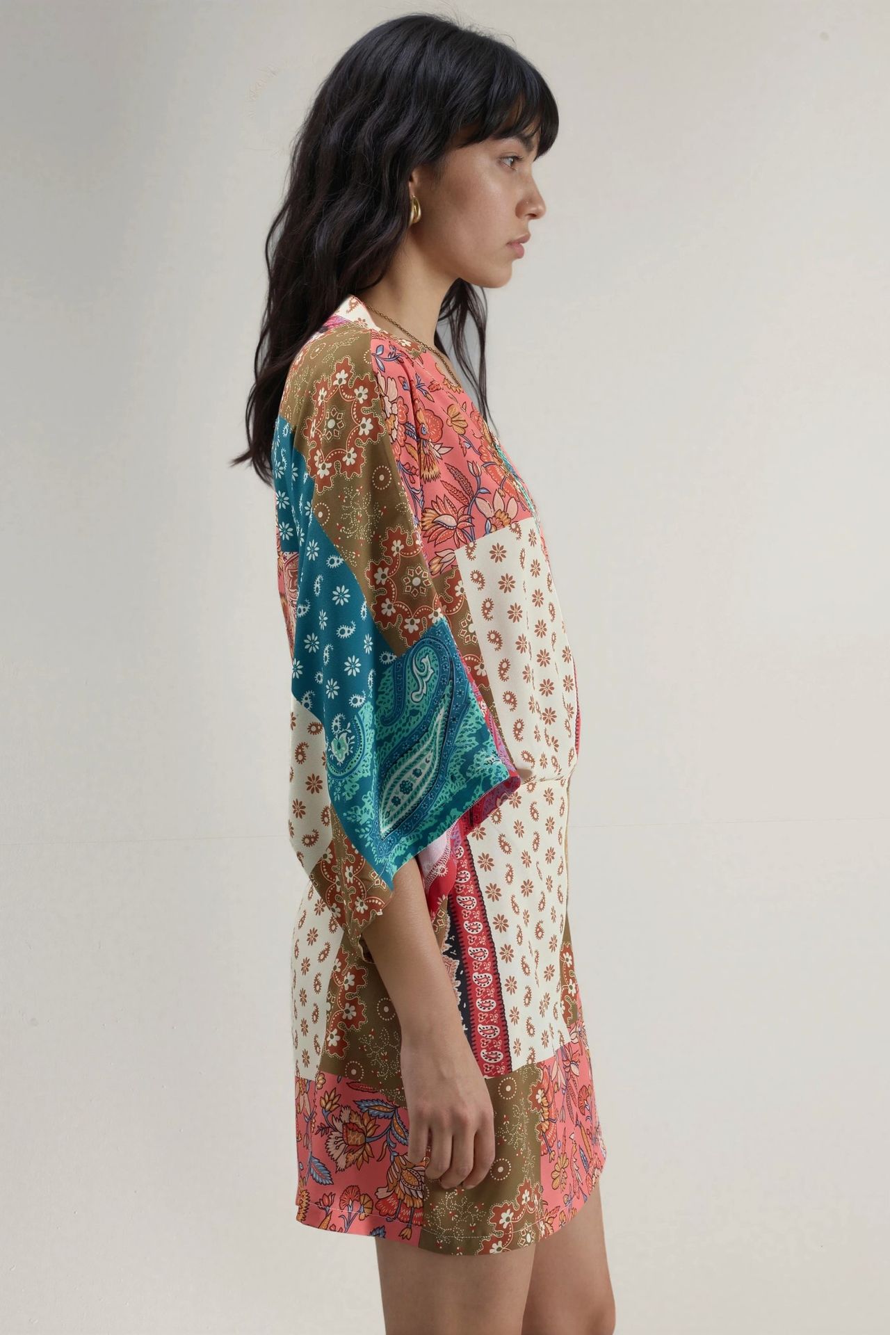Ethnic Print Front-Tie Mini Dress 4