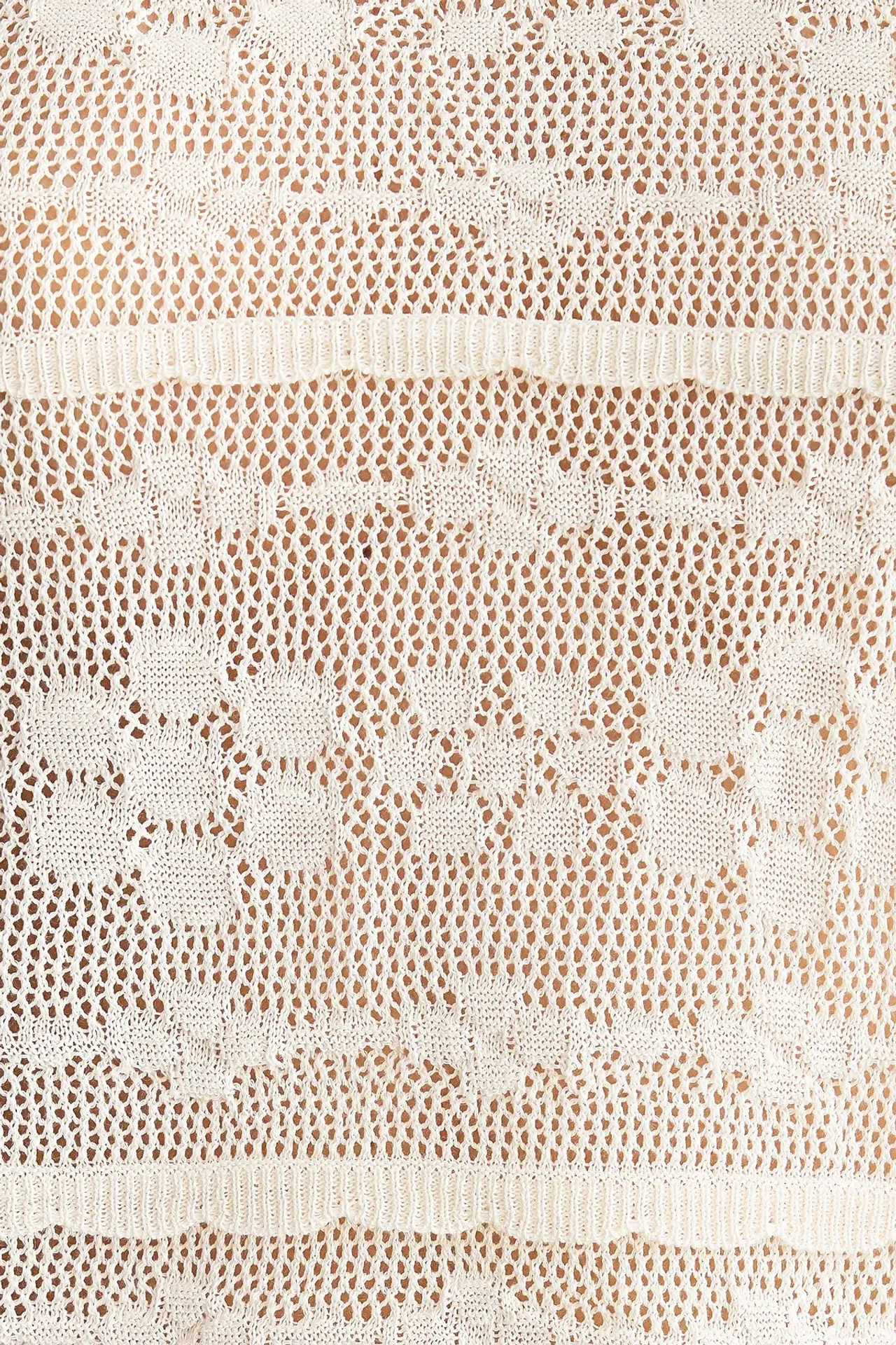 Vintage Floral Crochet Short Sleeve Top