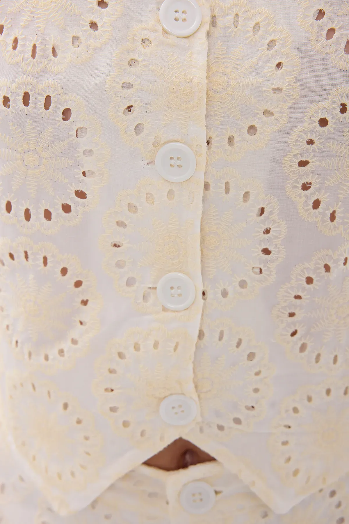 Embroidered Cotton V-Neck Sleeveless Waistcoat 4