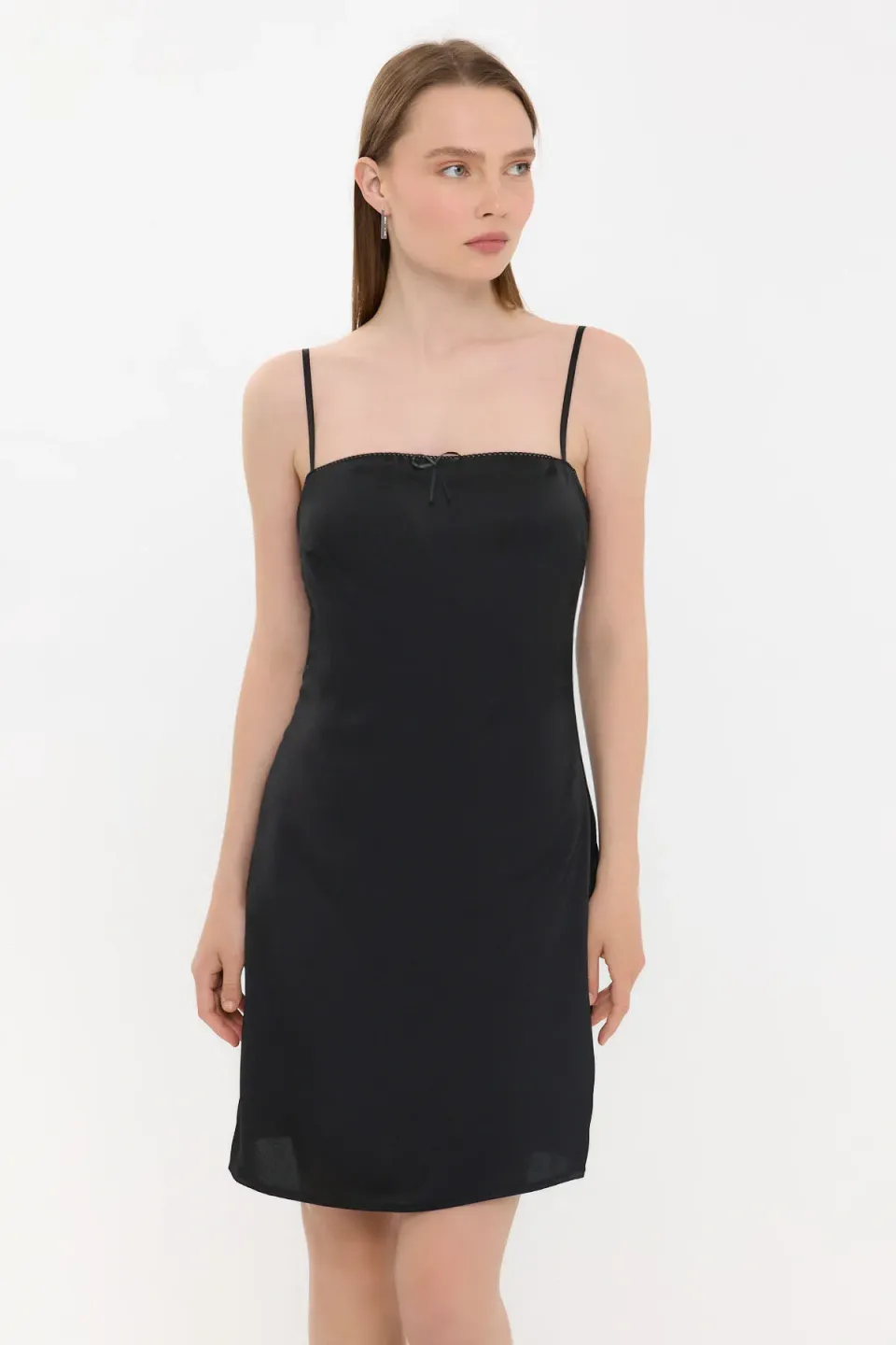 Spaghetti Strap Tie-Front Mini Dress