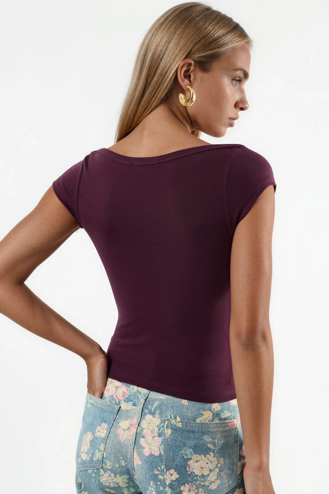 BUSEM Slim Fit Boat Neck Blouse 3