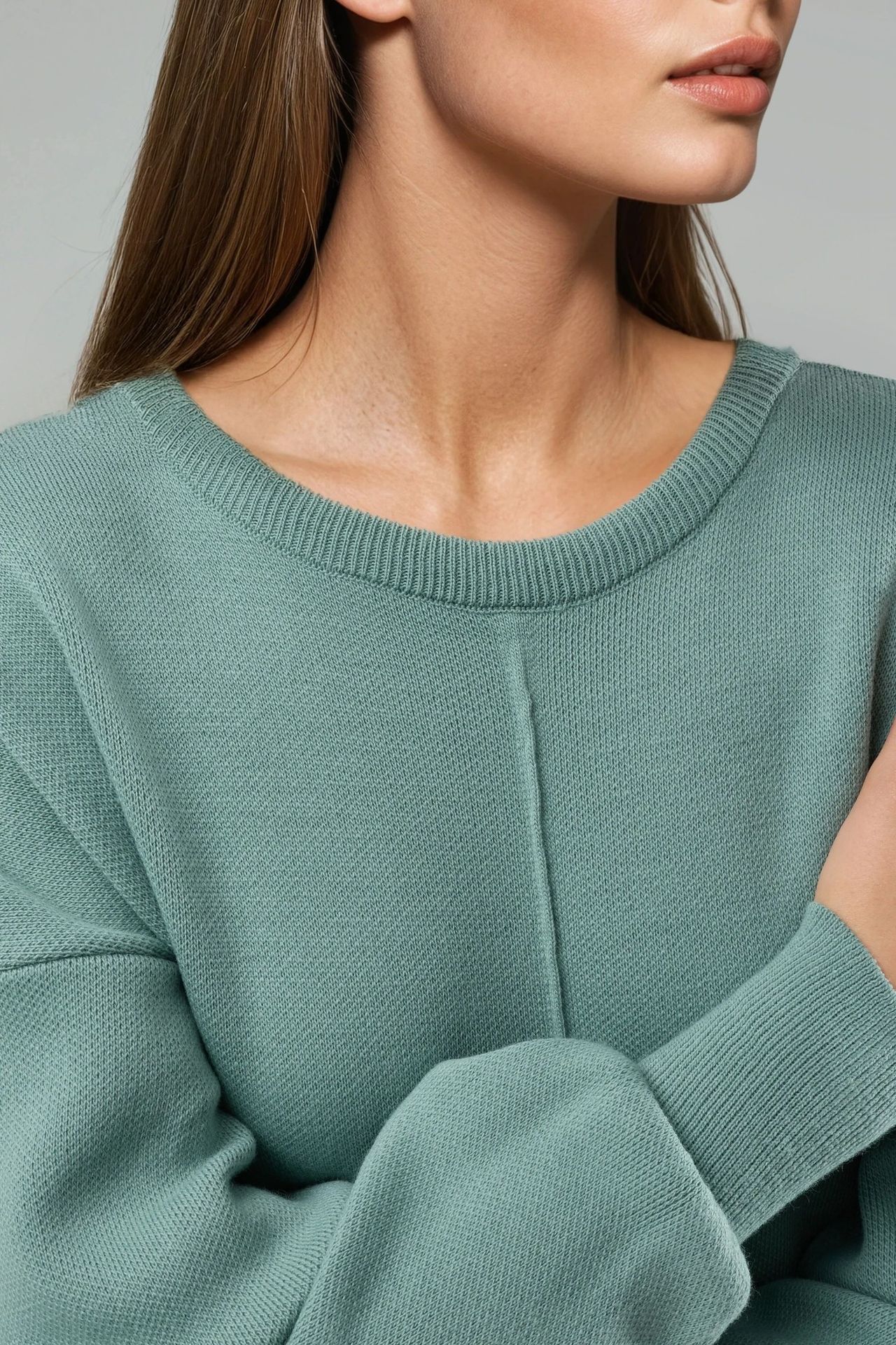 MY FASHION Maxi Ribbed Knit Dress with Crew Neck 5