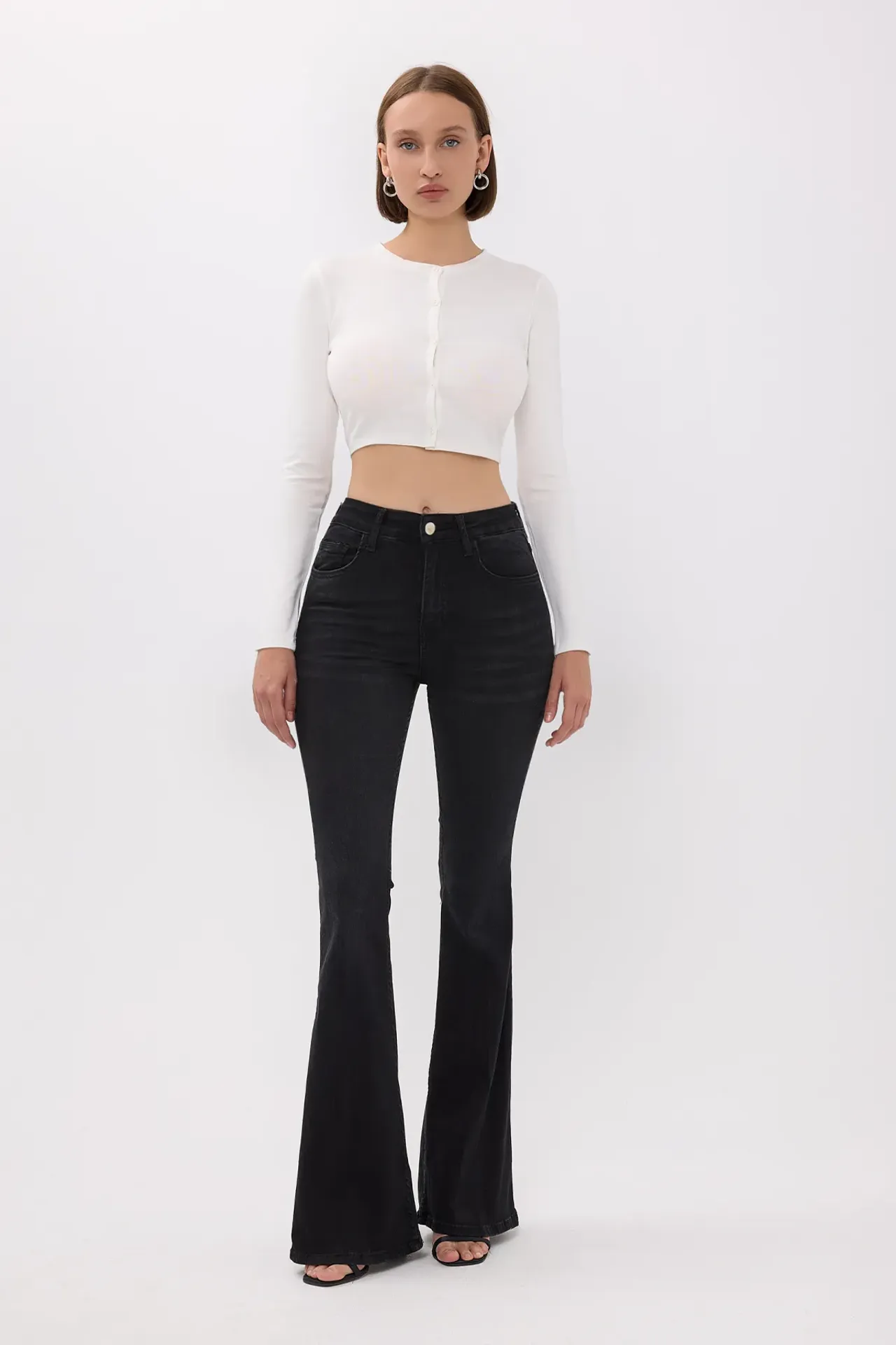 High-Waist Flare Jeans