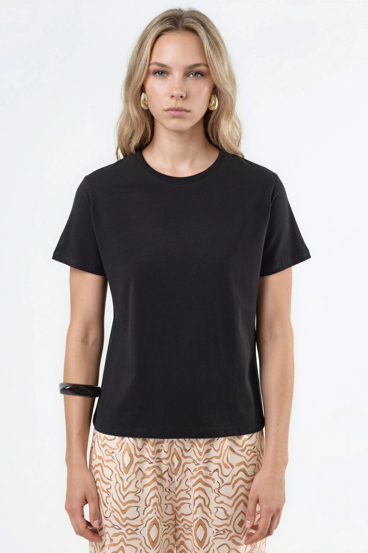 BUSEM Plain Crew Neck Cotton T-Shirt 7