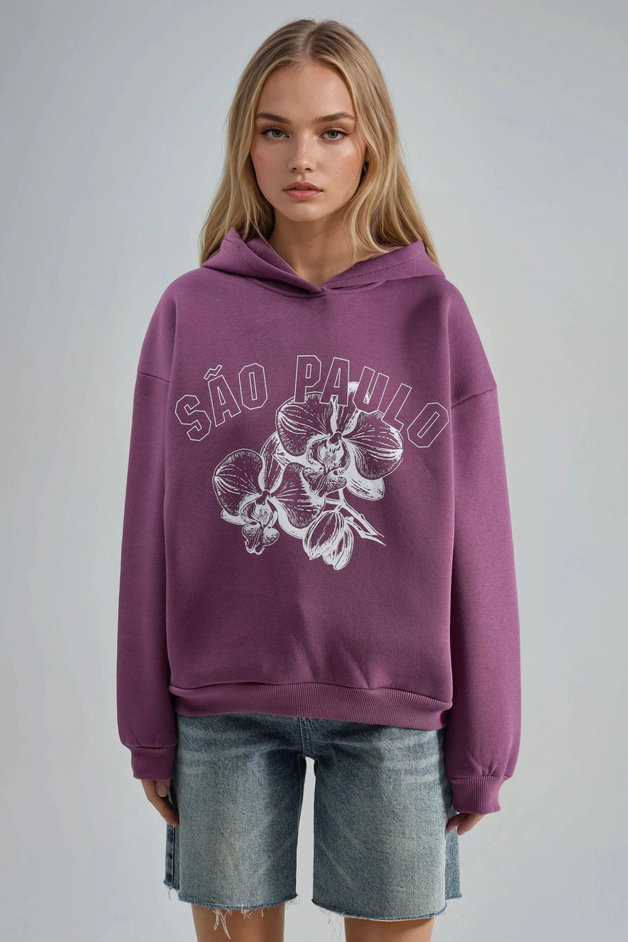 BUSEM Oversized Printed Hooded Sweatshirt 7