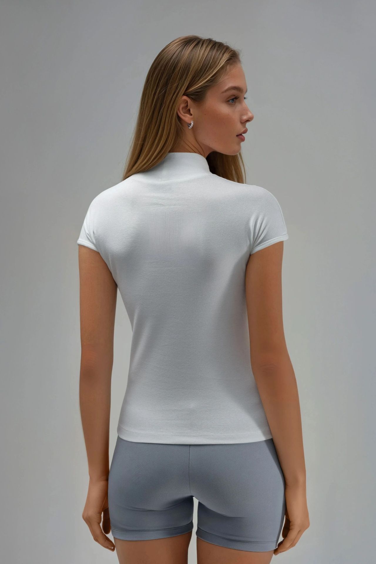 BUSEM Fitted Half Turtleneck Cotton Blouse 3