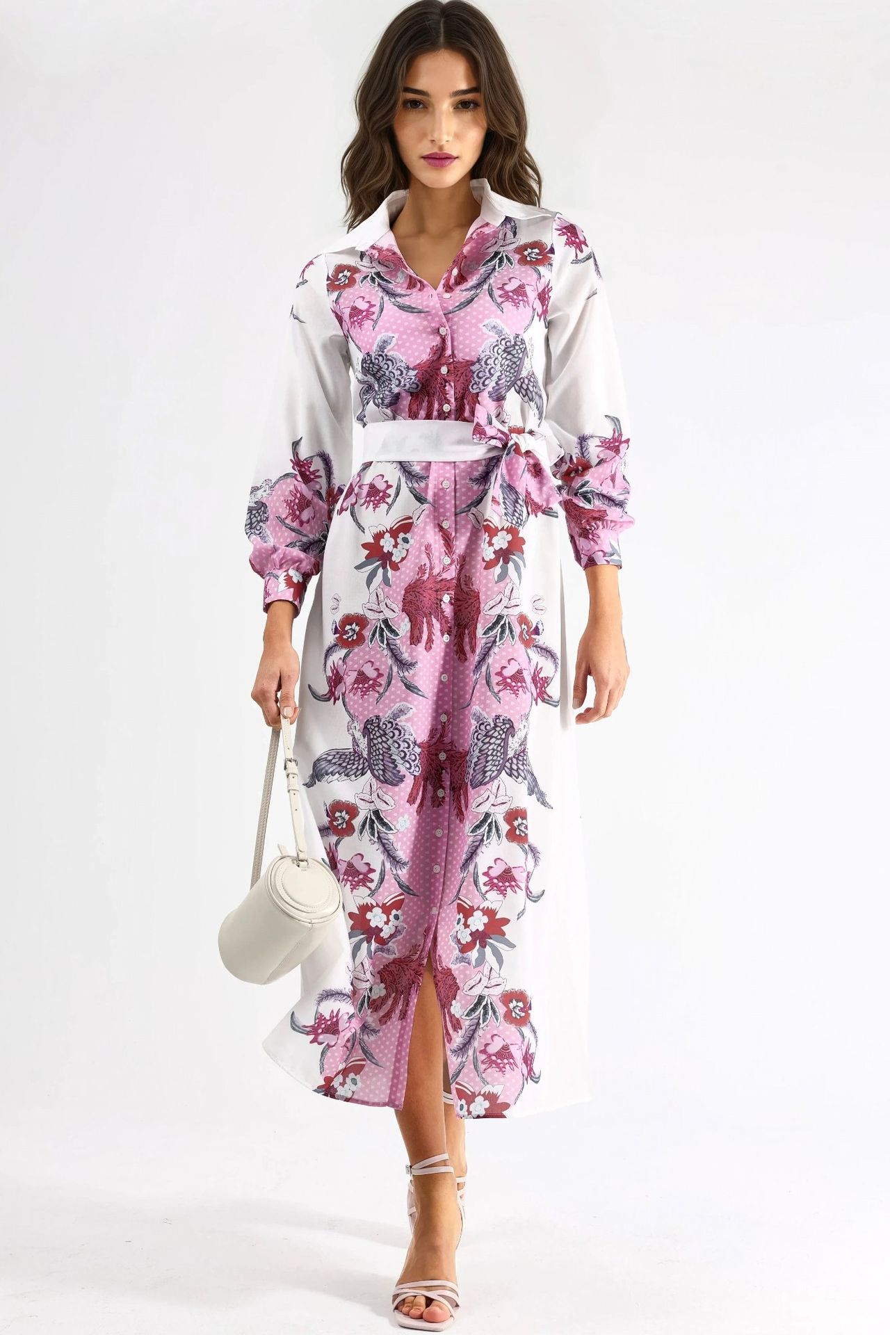 MSN Floral Belted Midi Dress 1