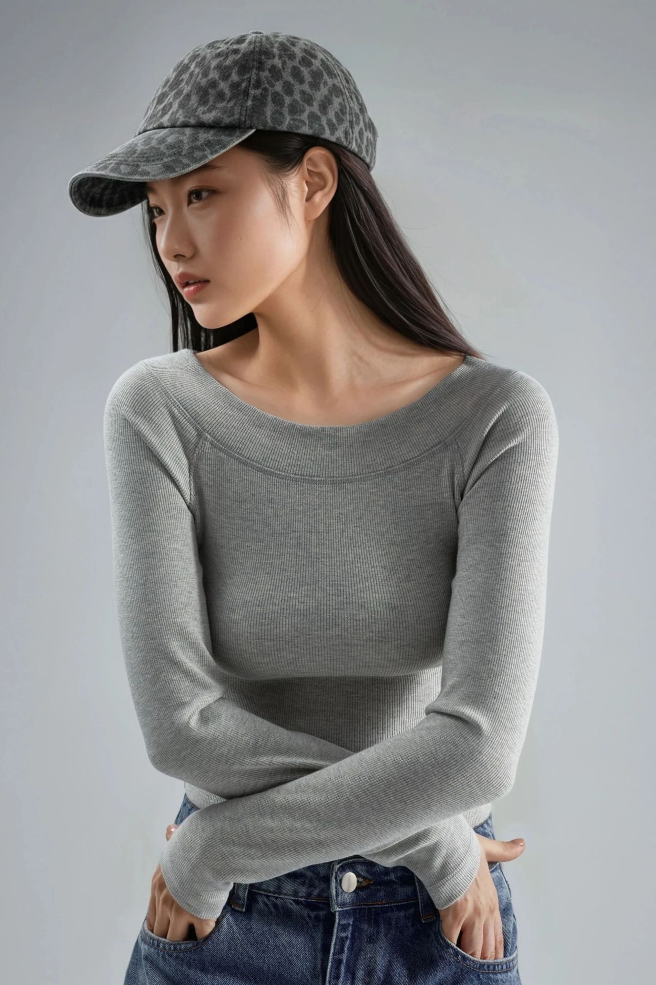 BUSEM Slim Fit Ribbed Boat Neck Blouse 6