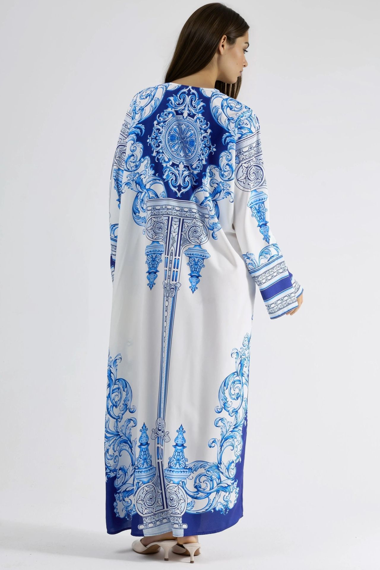 MSN Printed V-Neck Button-Front Maxi Dress 3