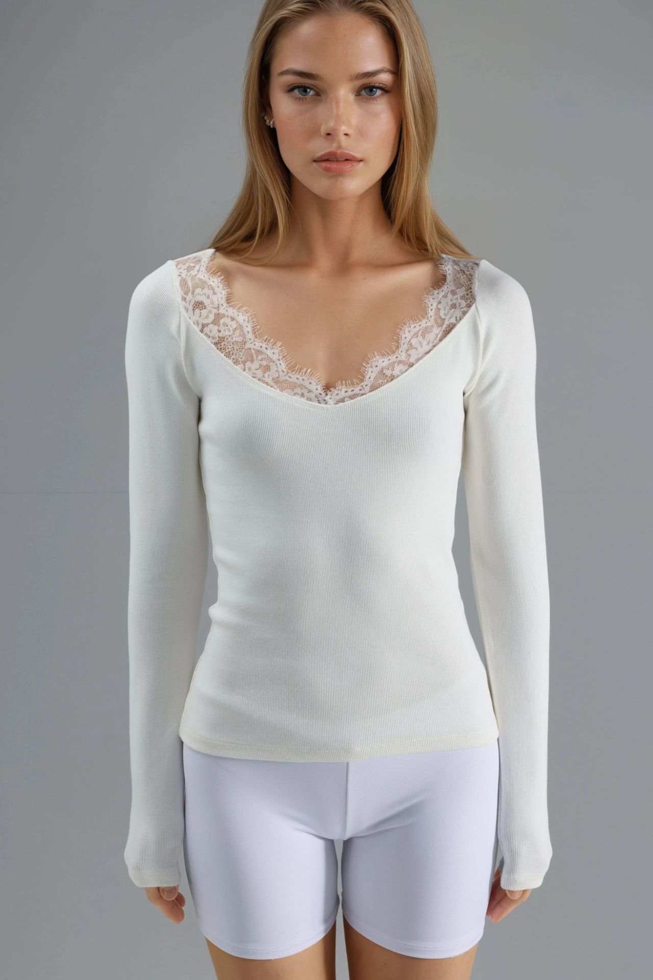 BUSEM Lace Detailed V-Neck Blouse 8