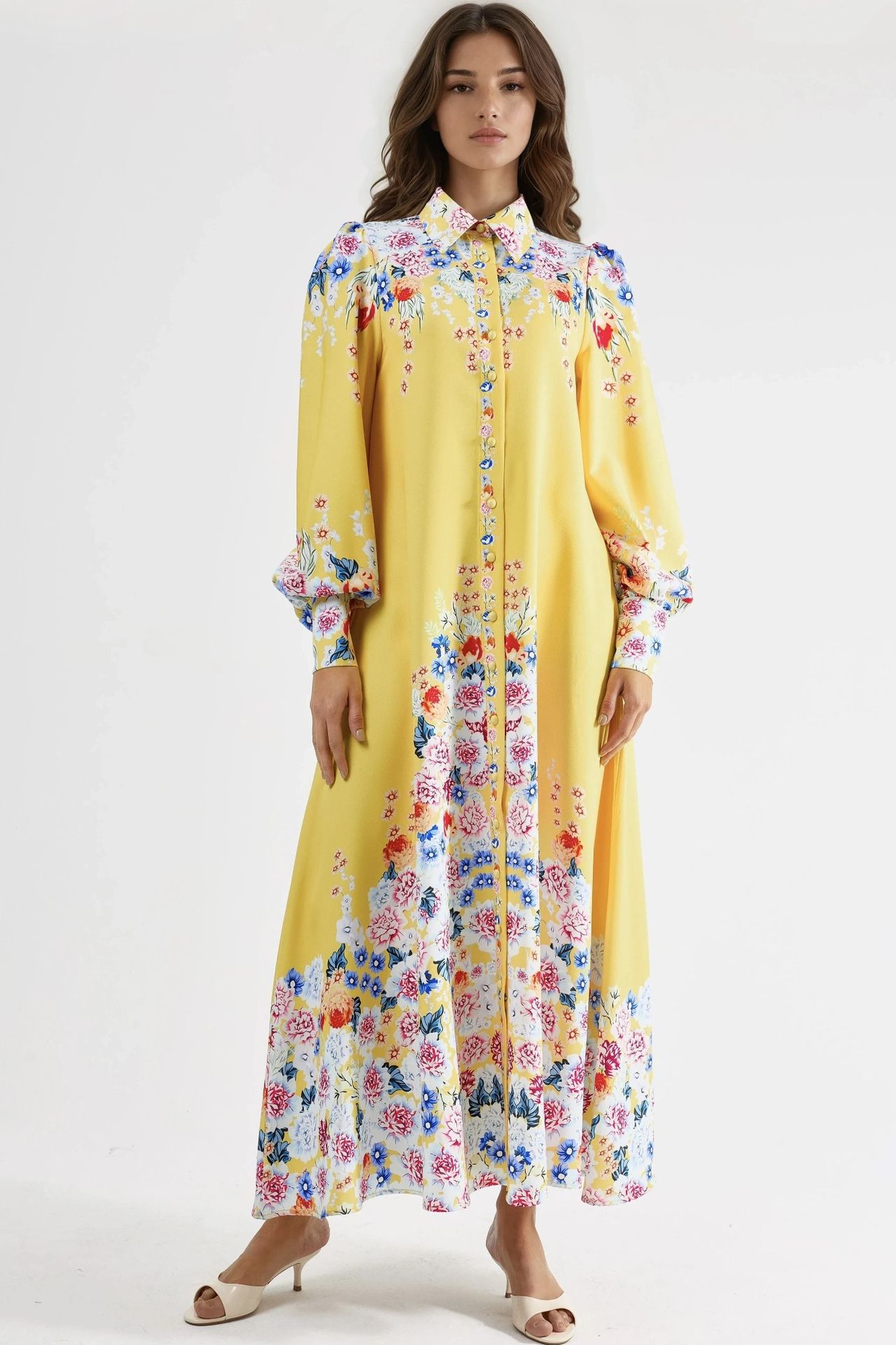 MSN Floral Maxi Dress with Button Closure 5