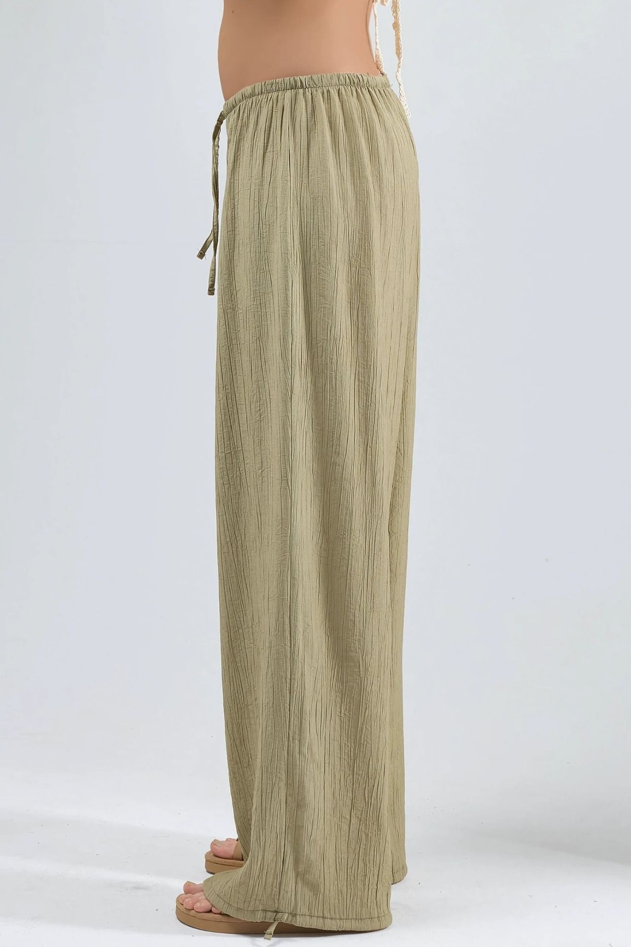 BUSEM Elastic Waist Pants with Tie Detail 4