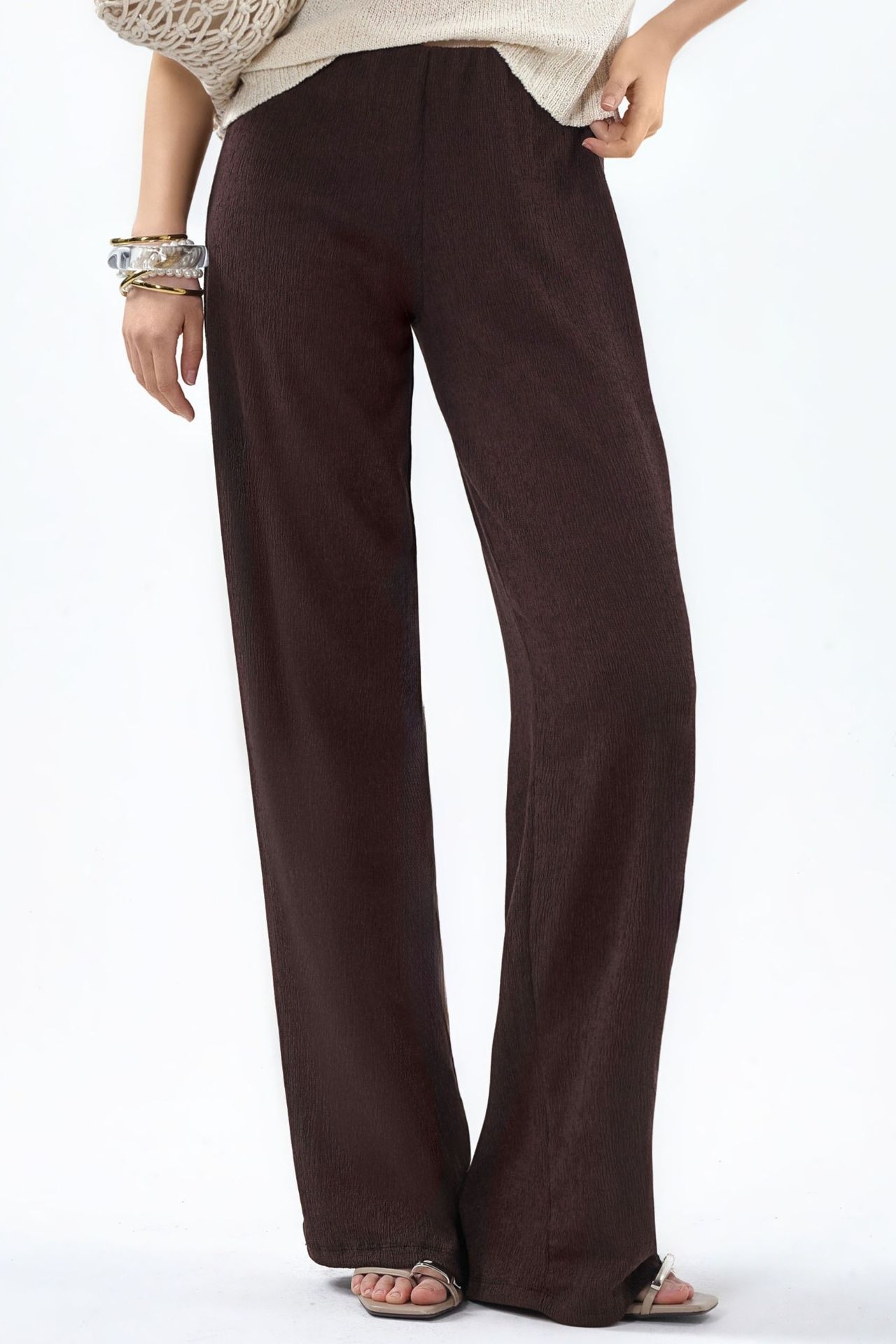 BUSEM High-Waist Straight-Leg Crepe Trousers with Slit 1