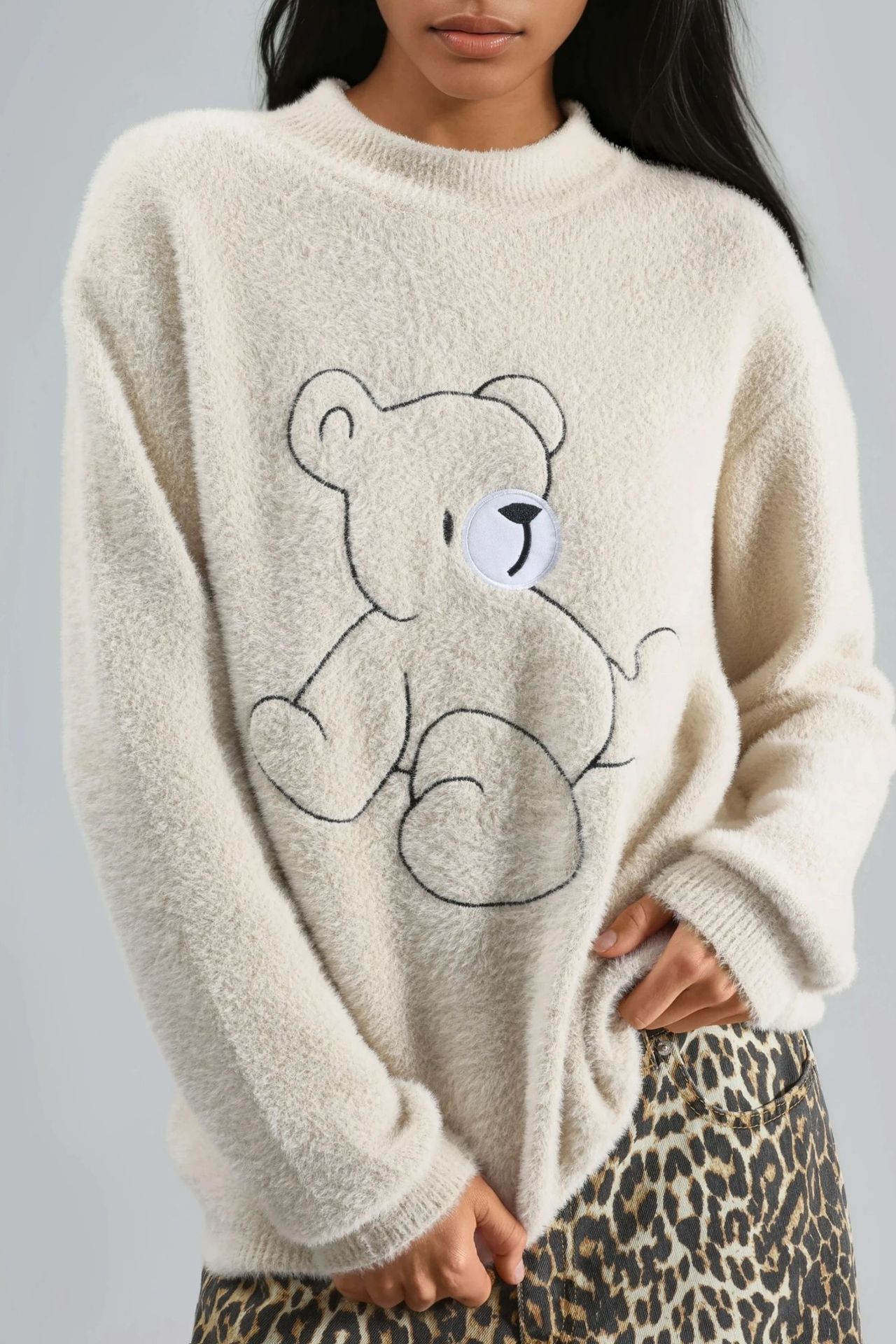 MY FASHION Oversize Teddy Bear Plush Sweater 6