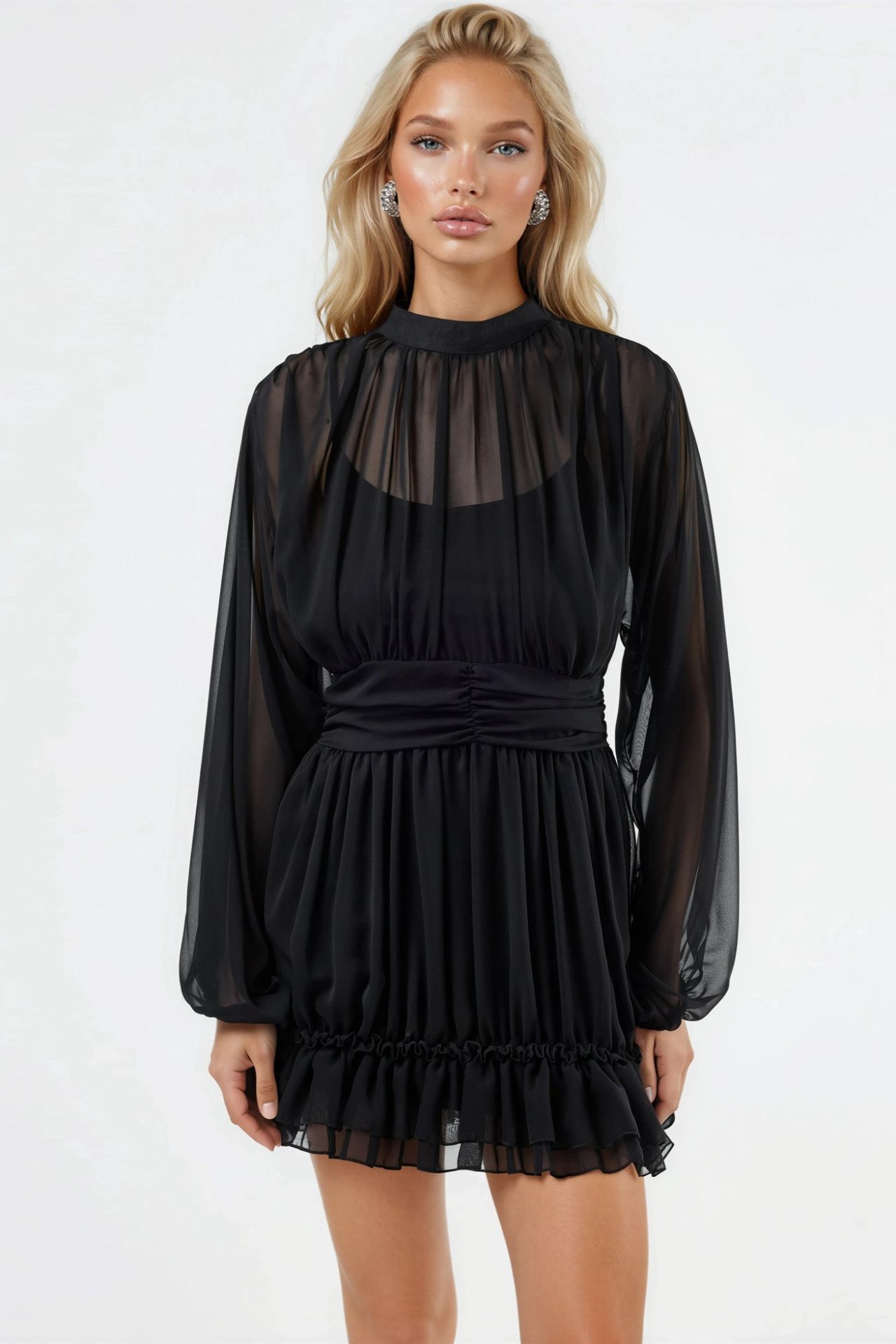 MSN Frilly Turtleneck Mini Dress 7