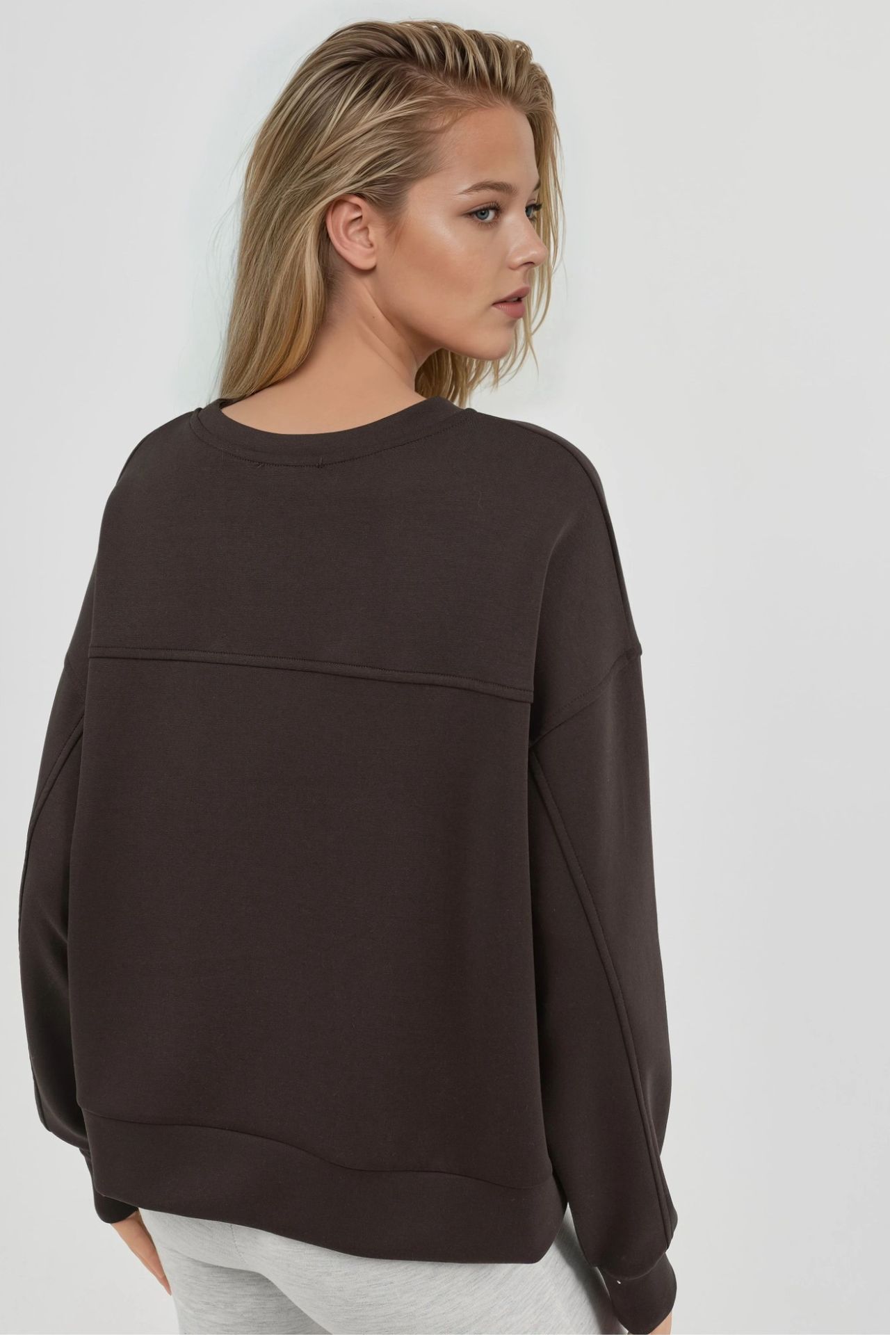 BUSEM Relaxed Fit Crew Neck Modal Sweatshirt