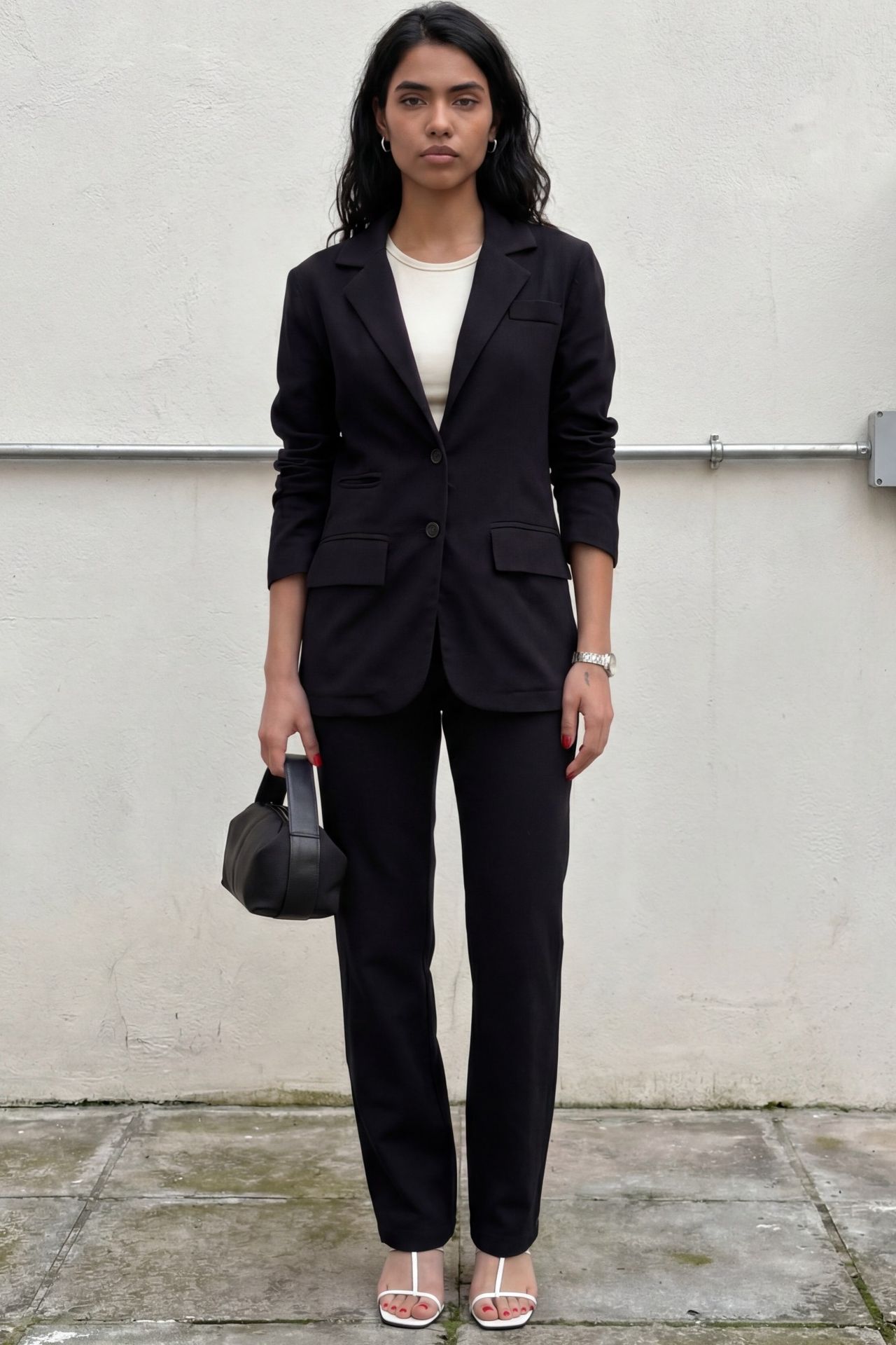 MY FASHION Buttoned Jacket Collar Two-Piece Set 5